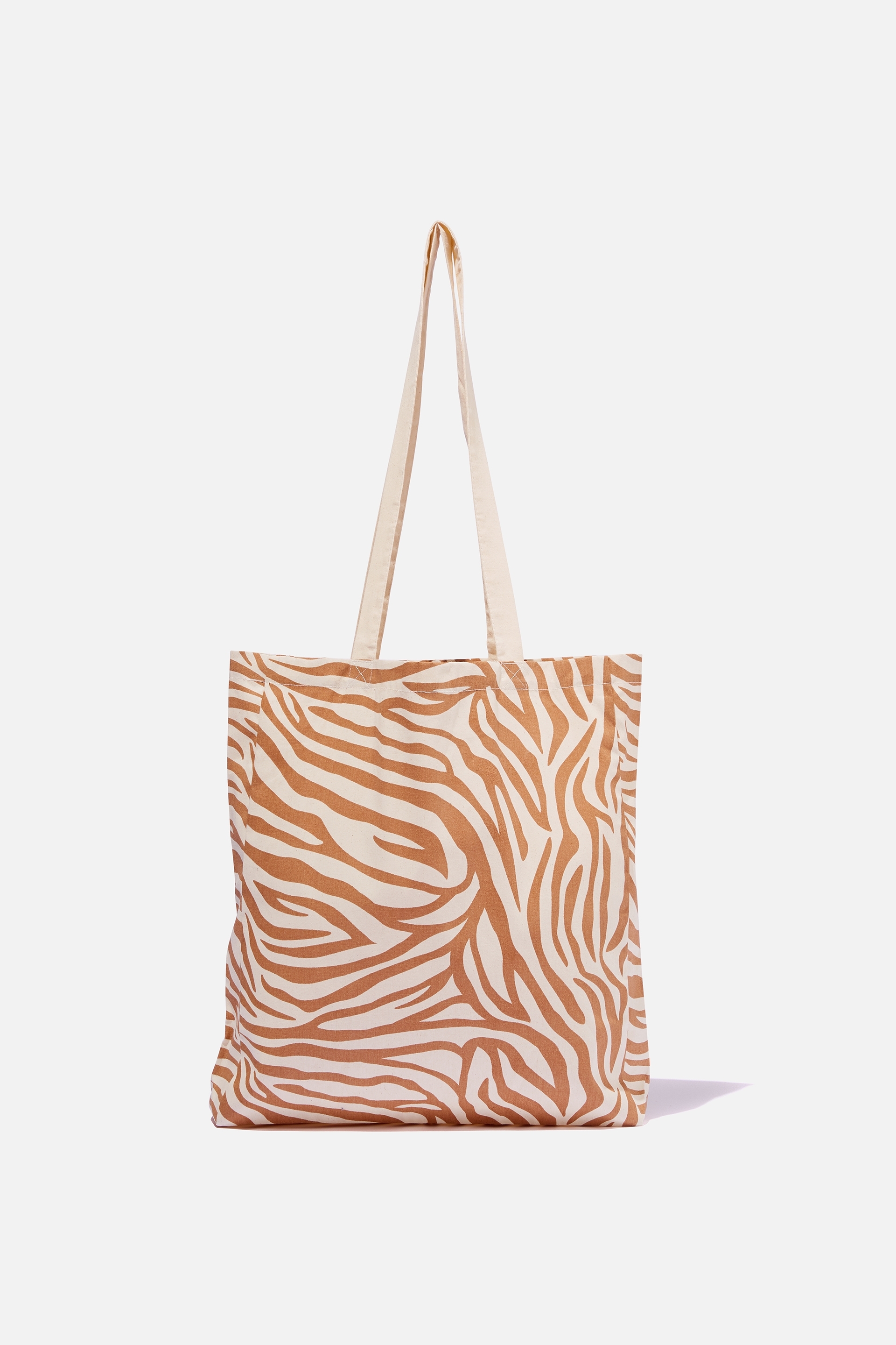 Cotton On Foundation - Foundation Supre Organic Tote Bag - Brown zebra print