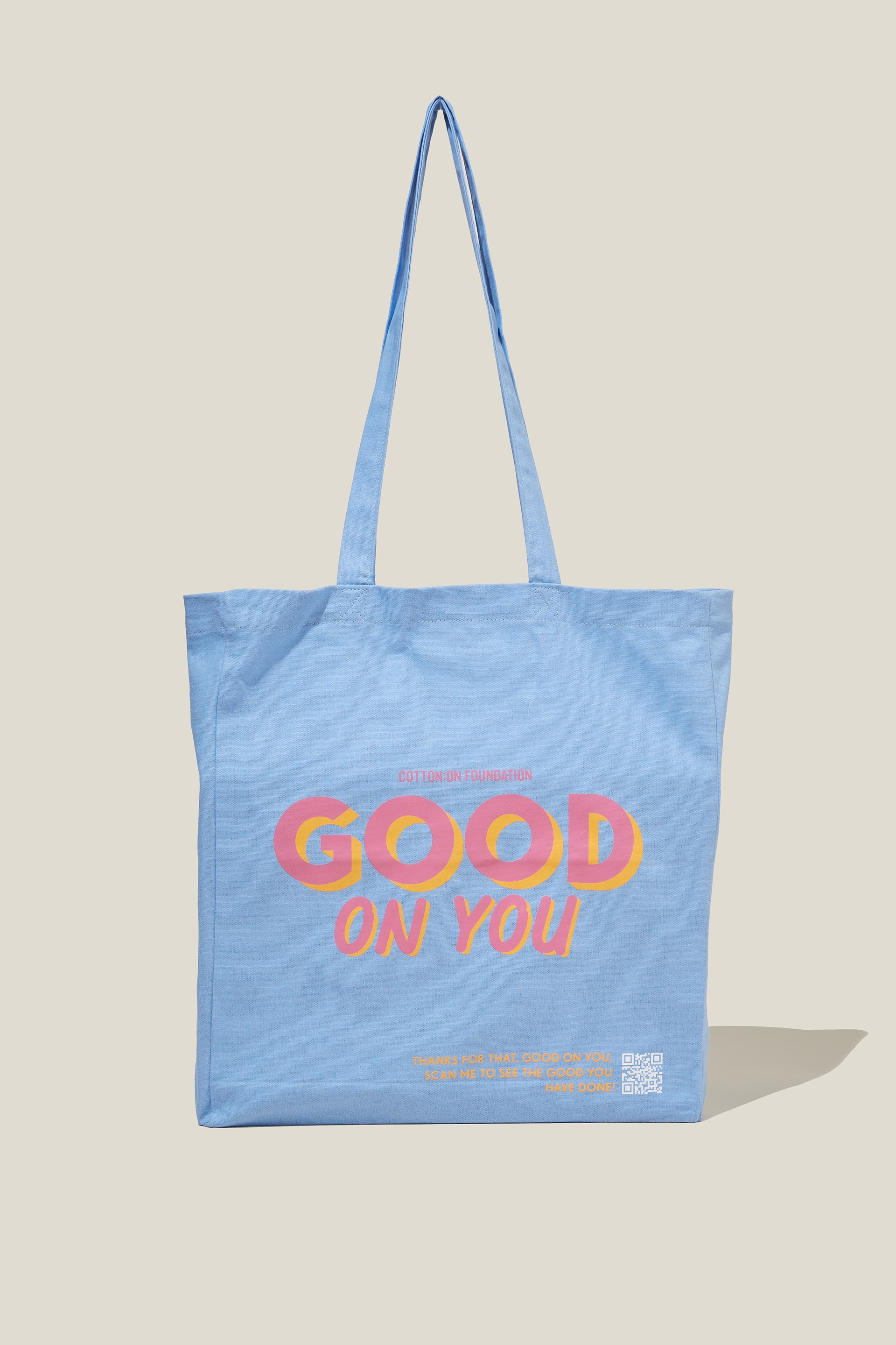 Cotton On Foundation - Foundation Adults Recycled Tote Bag - Good on you chalk blue