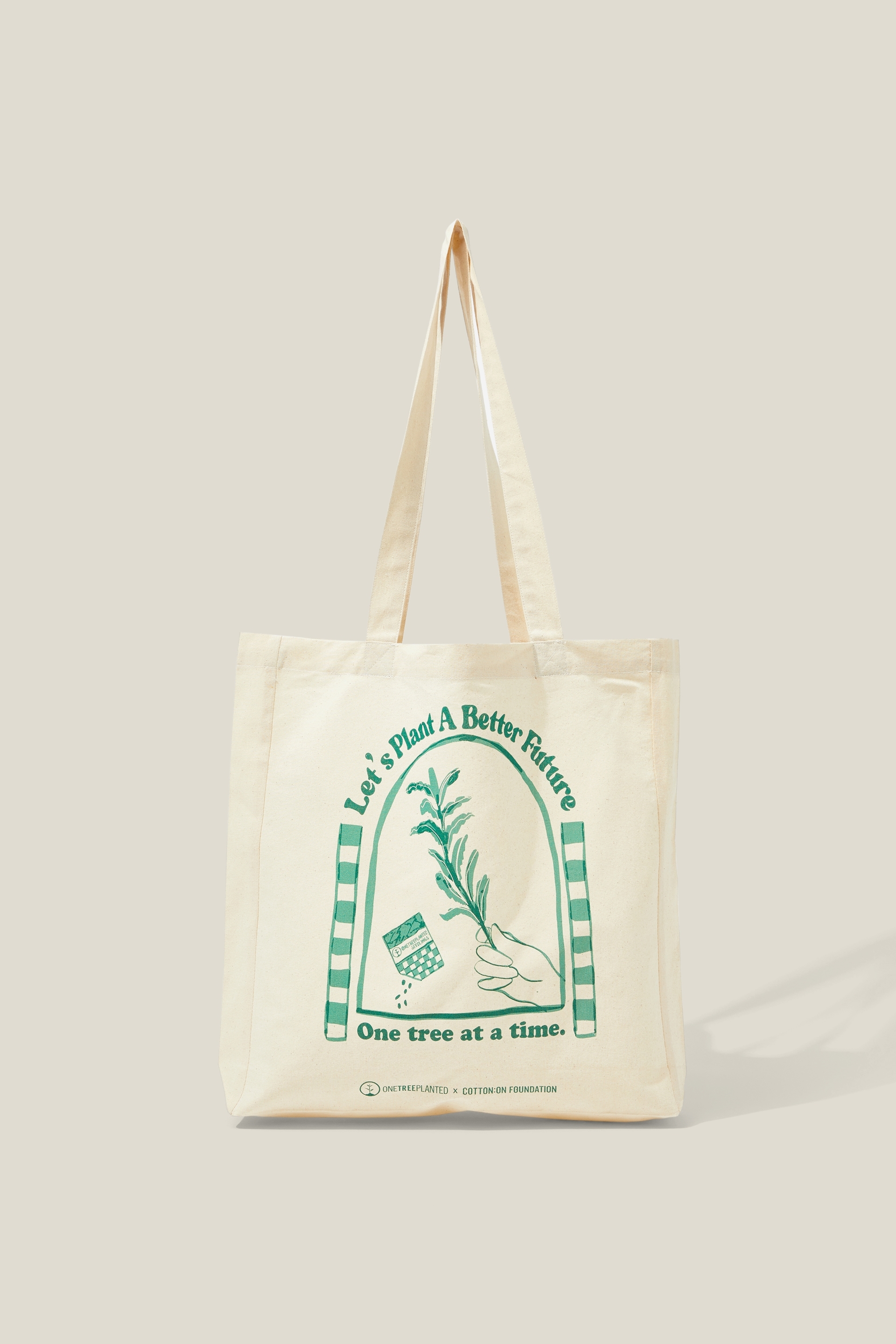Cotton On Foundation - Foundation Typo Recycled Tote Bag - One tree better future