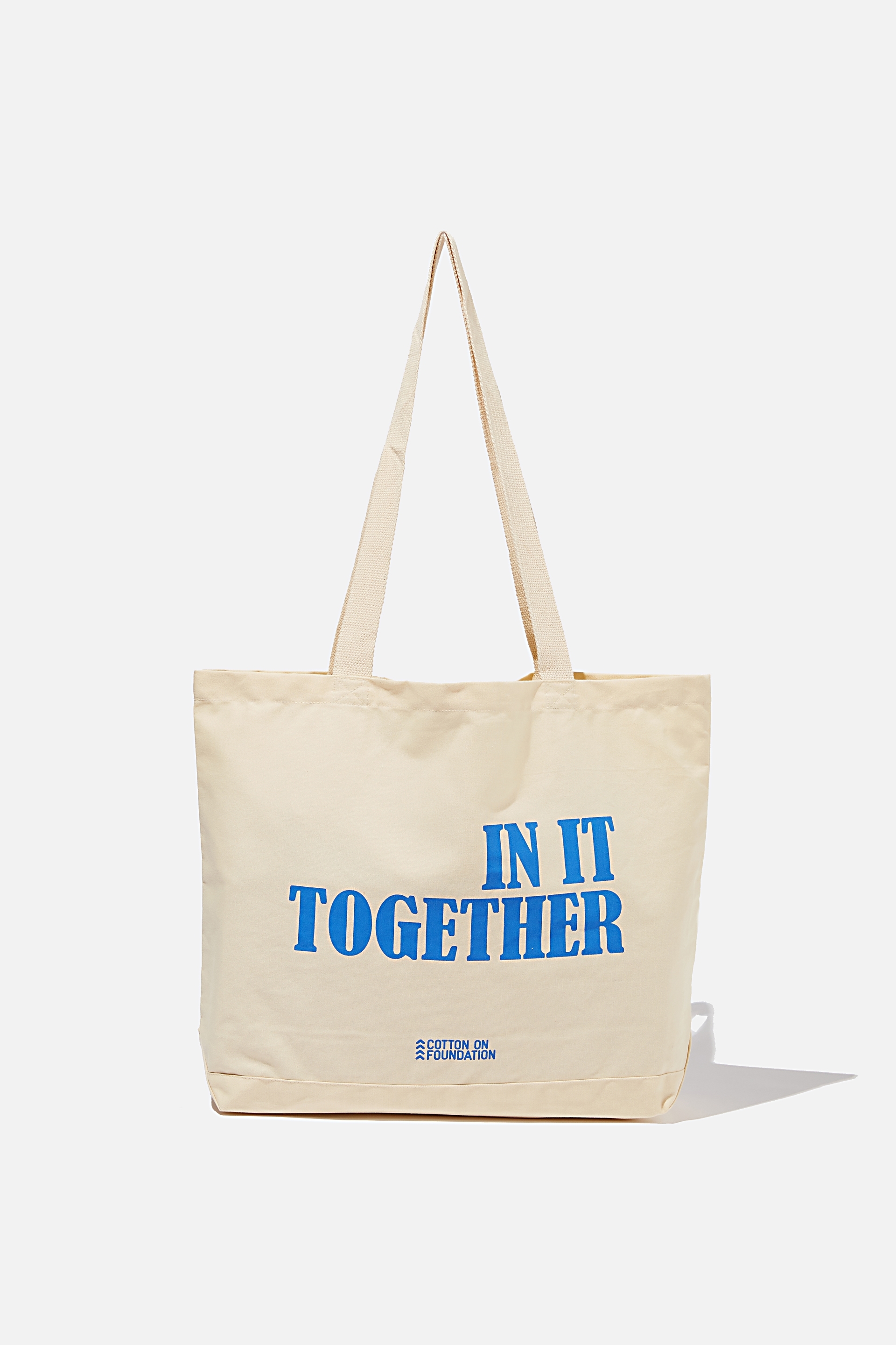 Cotton On Foundation - Foundation Exclusive Tote Bag - In it together/blue text