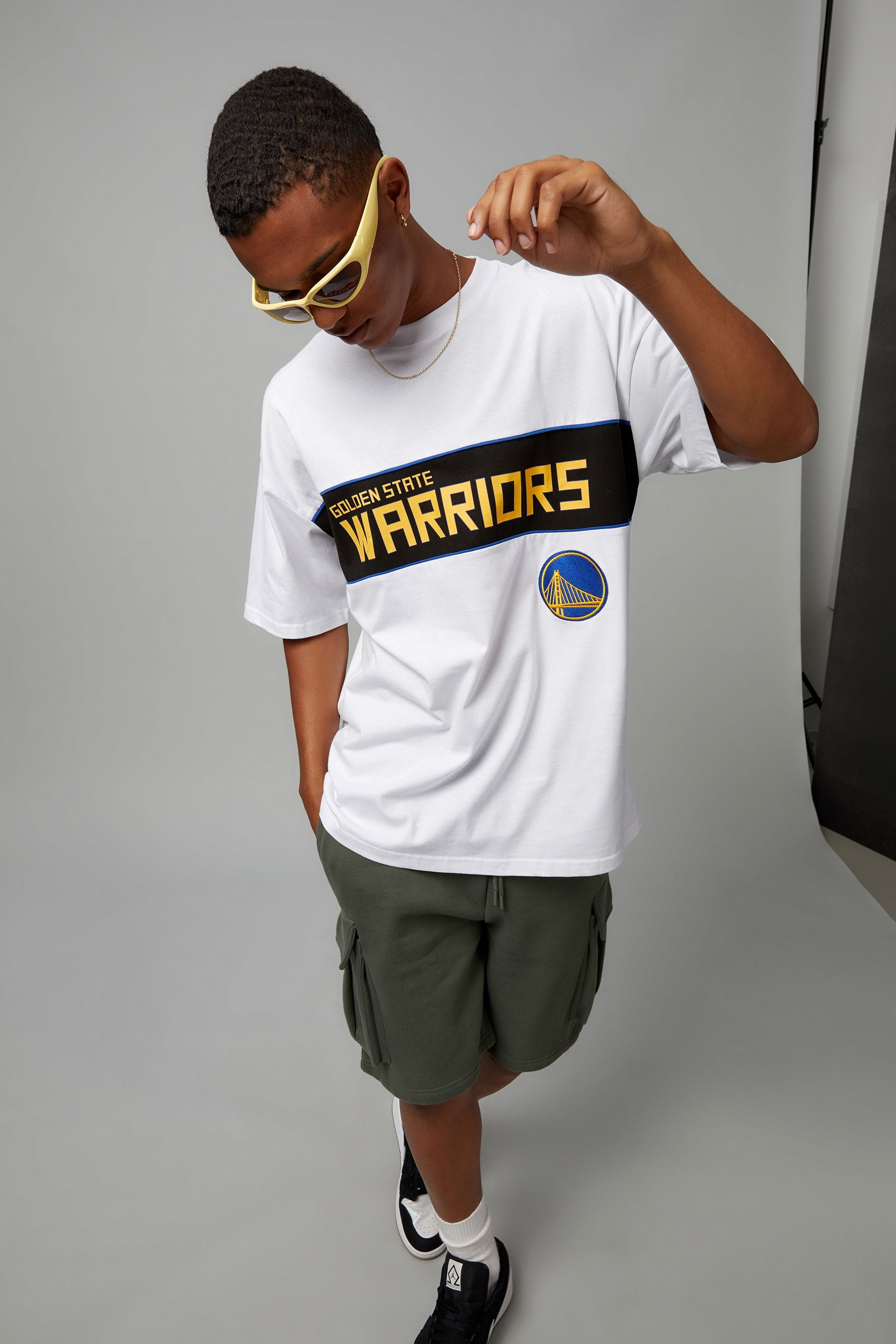 NBA GOLDEN STATE WARRIORS men's cotton graphic t-shirt, black, SMALL,  New