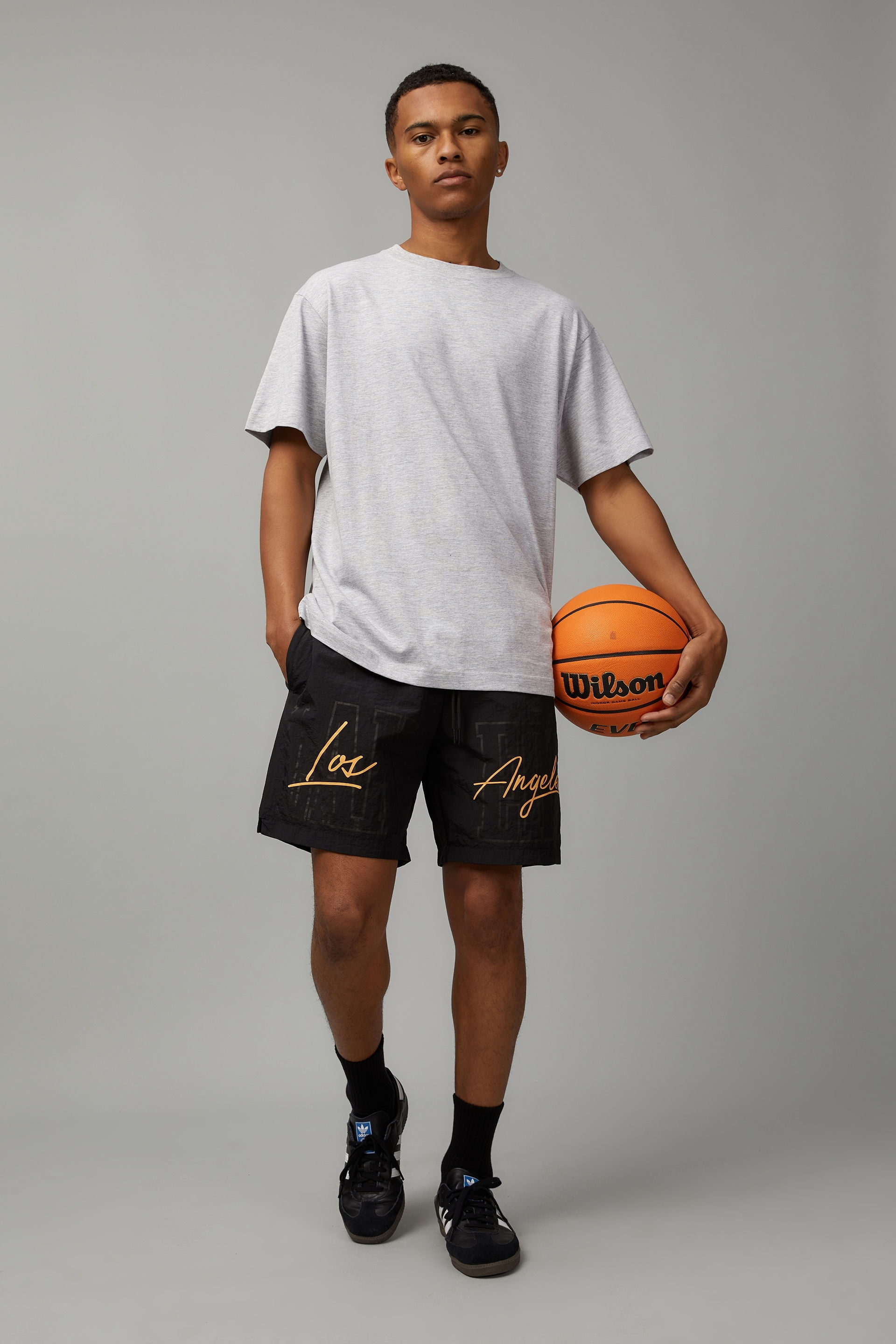 LA Lakers NBA Team Logo Black Shorts