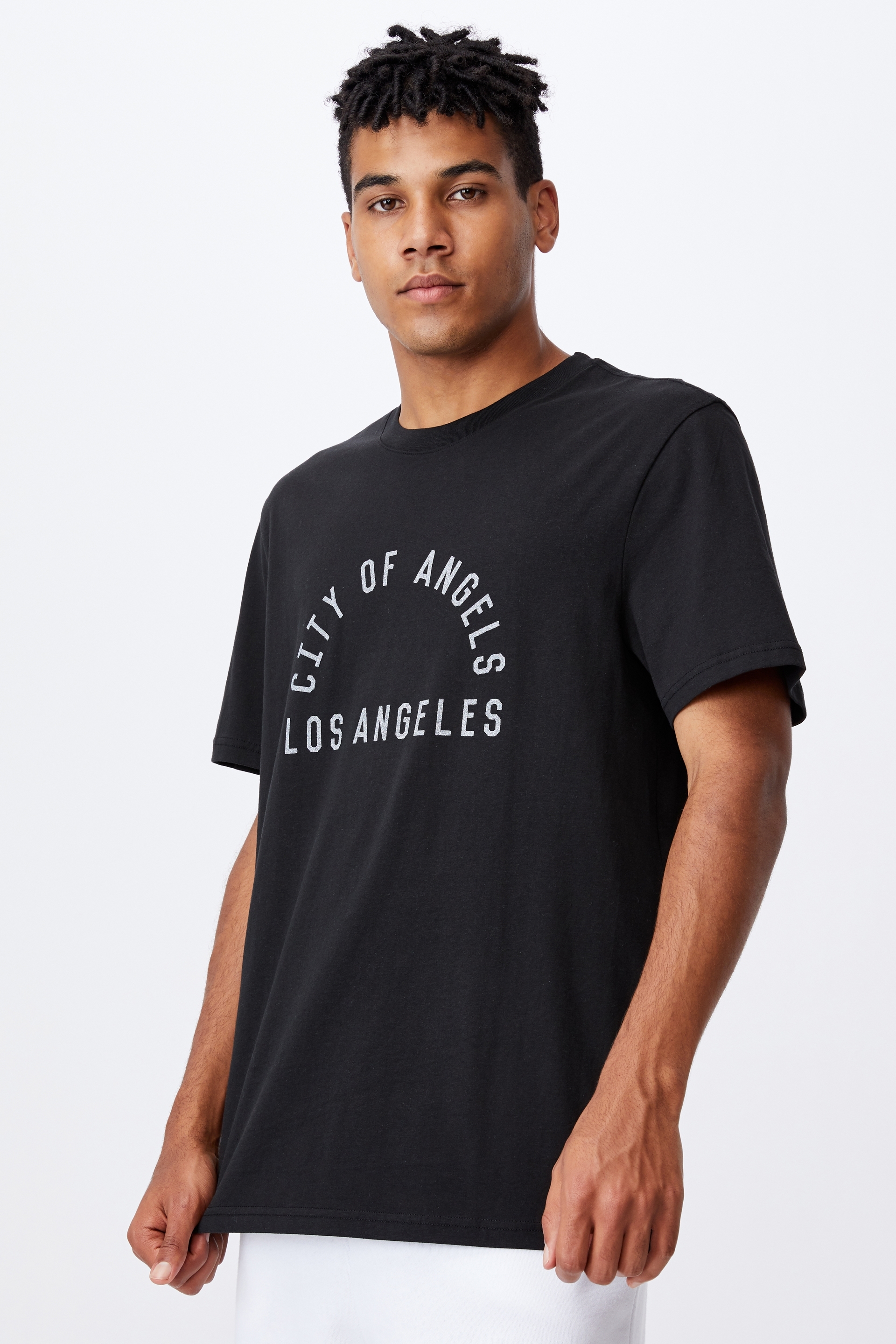 Factorie - Regular Graphic T Shirt - Black/city of la