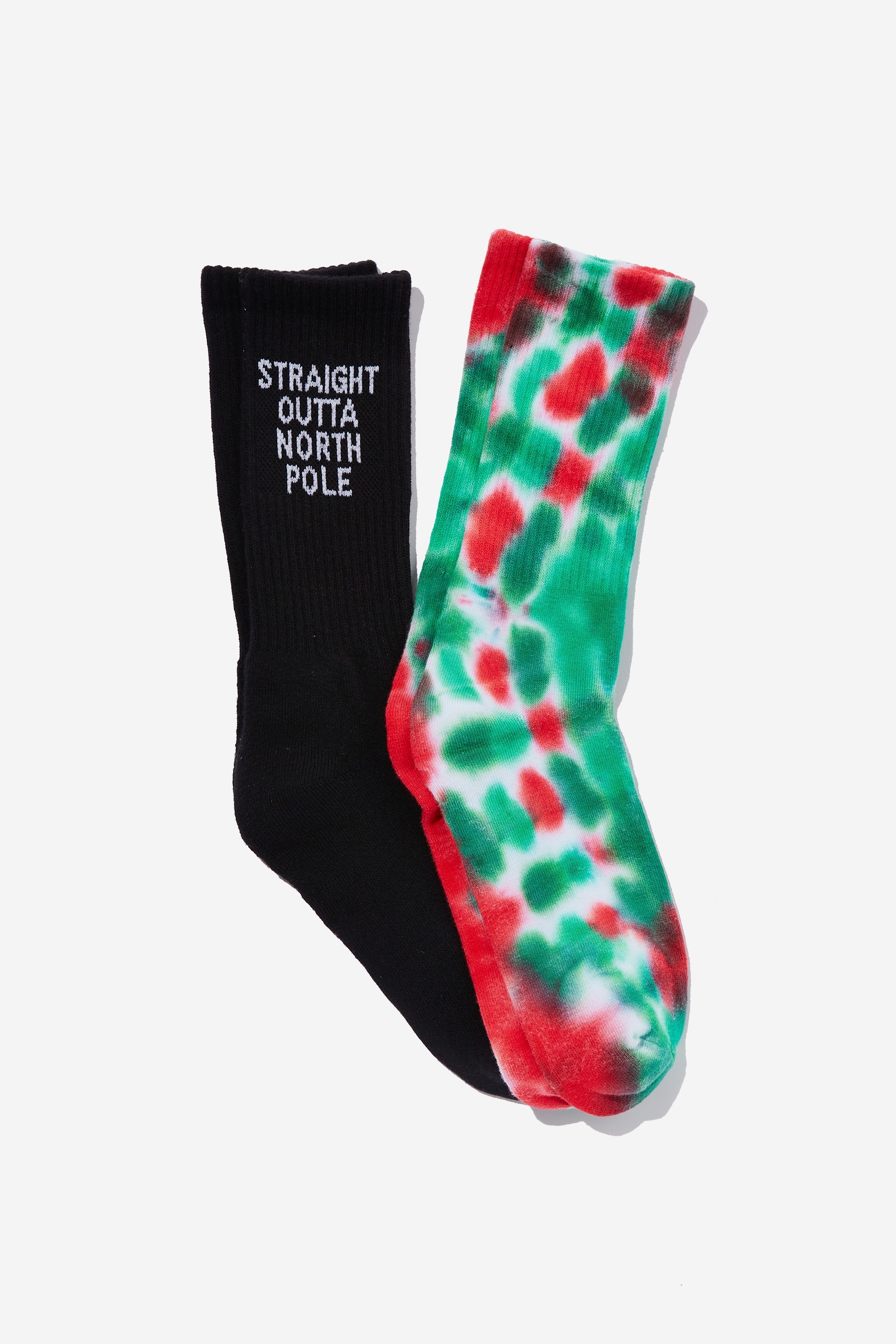 Factorie - Xmas Gift Pack Socks - Jersey Socks - Straight outta north pole/tie dye