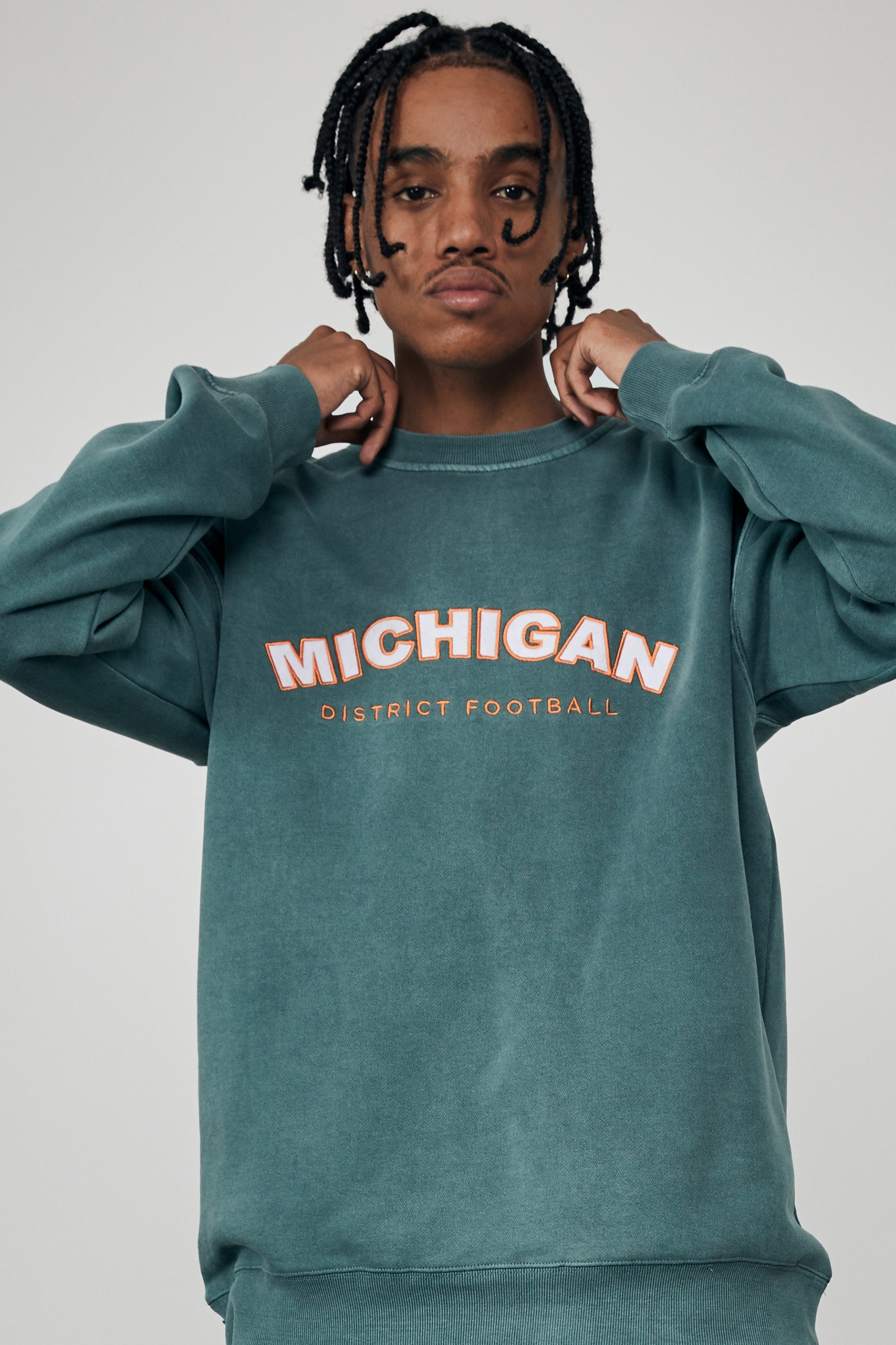 Factorie - Elite Oversized Crew - Washed pine teal/michigan