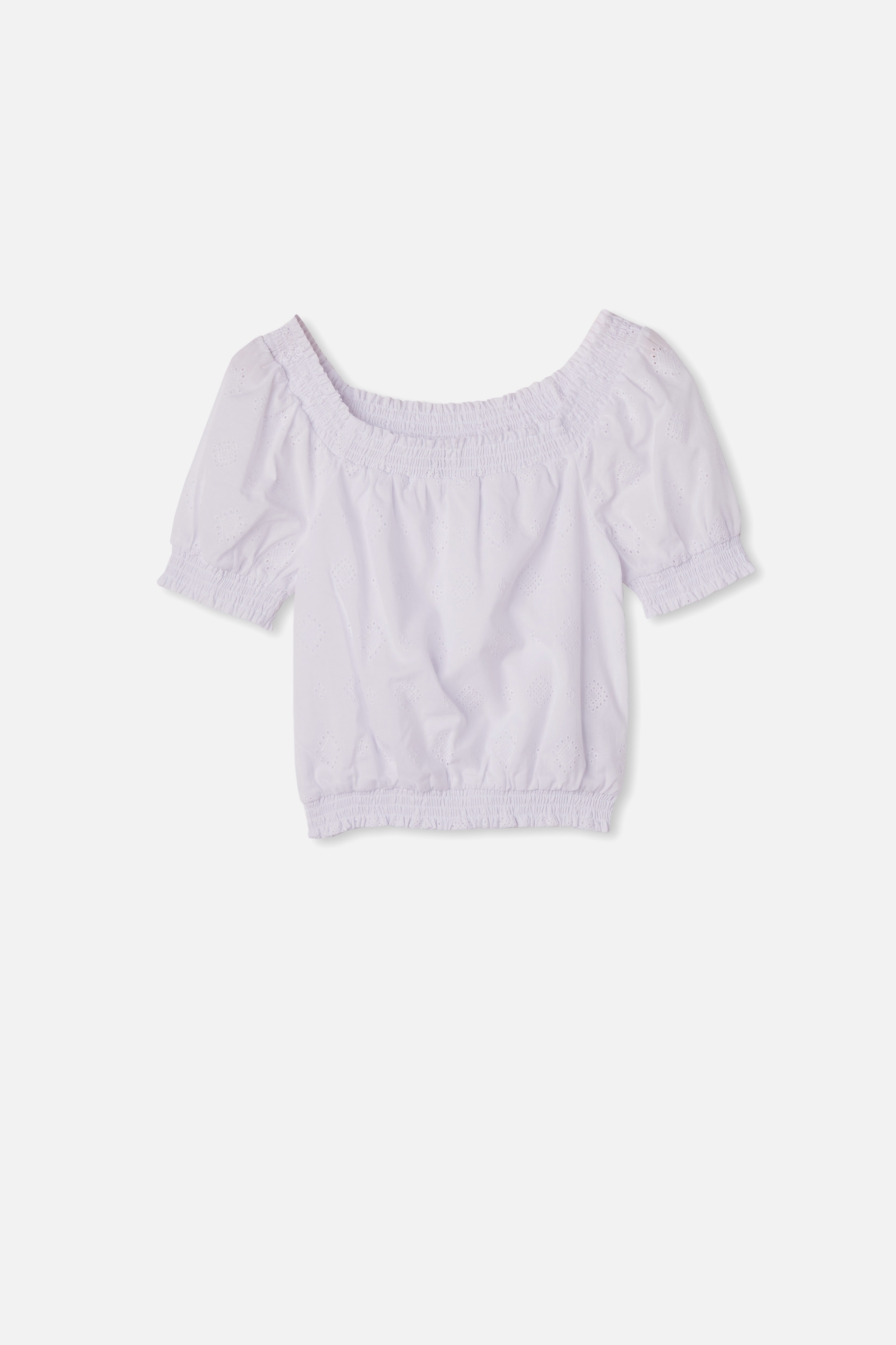Free by Cotton On - Sasha Broderie Top - White