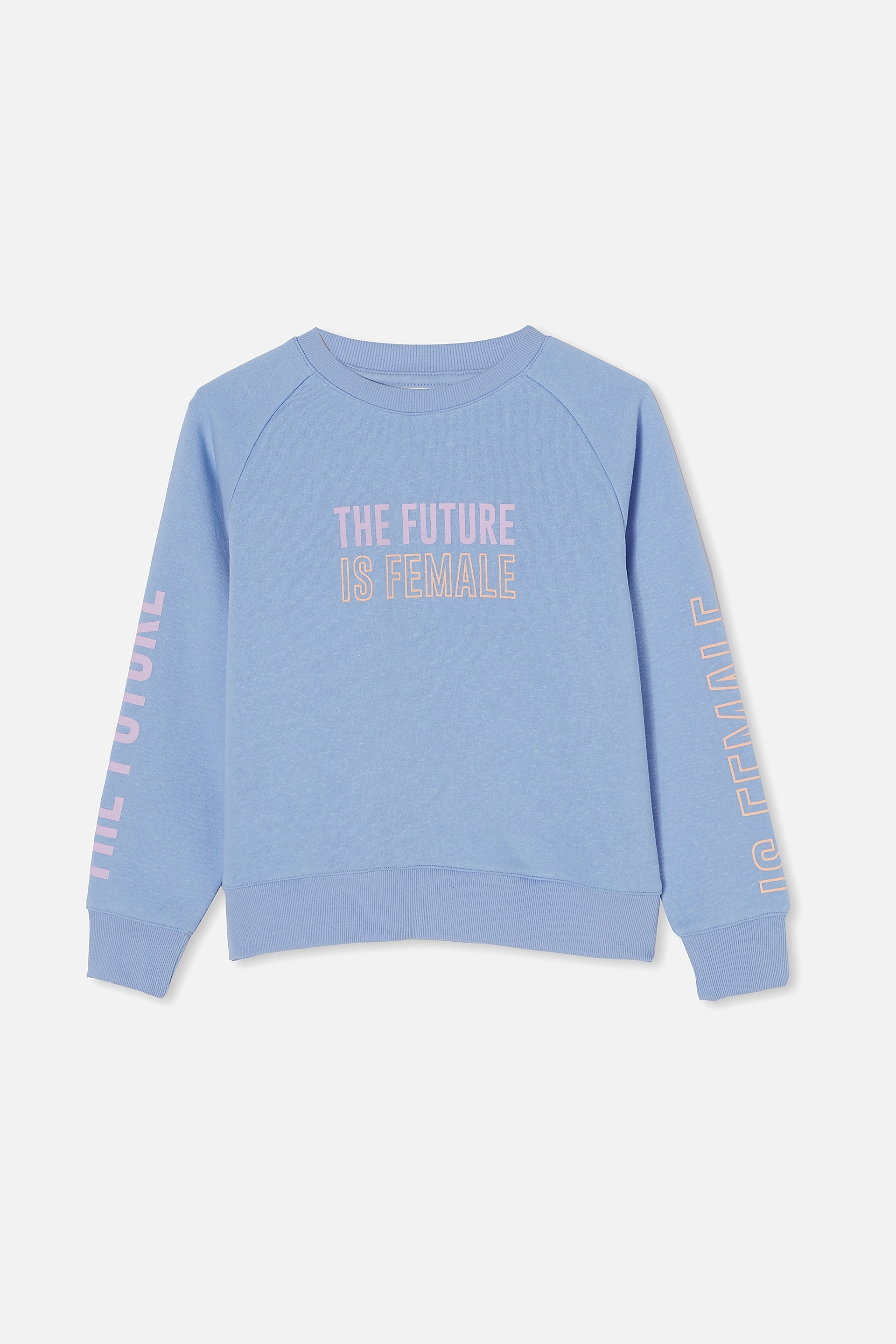 Free by Cotton On - Boxy Crew Neck Jumper - Dusk blue/ future is female