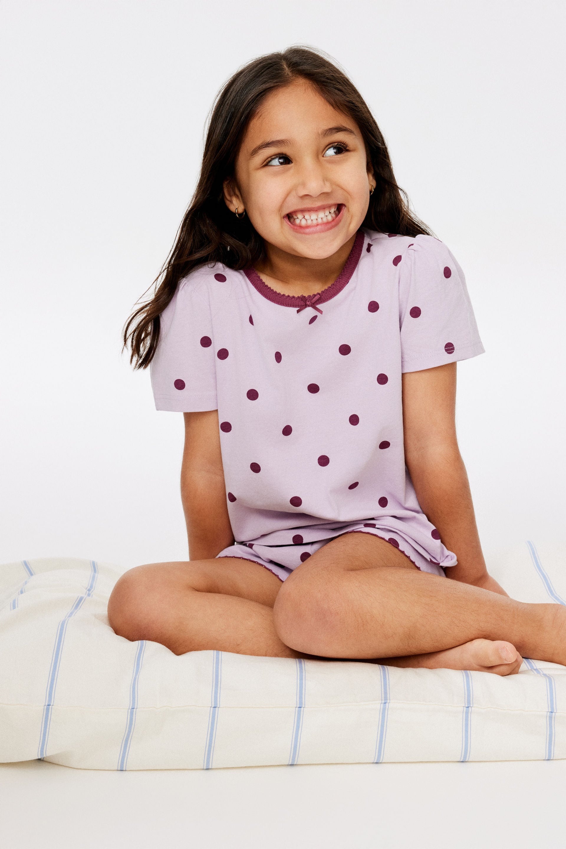 Cotton On Kids - Dreamdrift Puff Short Slv Pj Set - Vintage lilac/berry jam aria spot