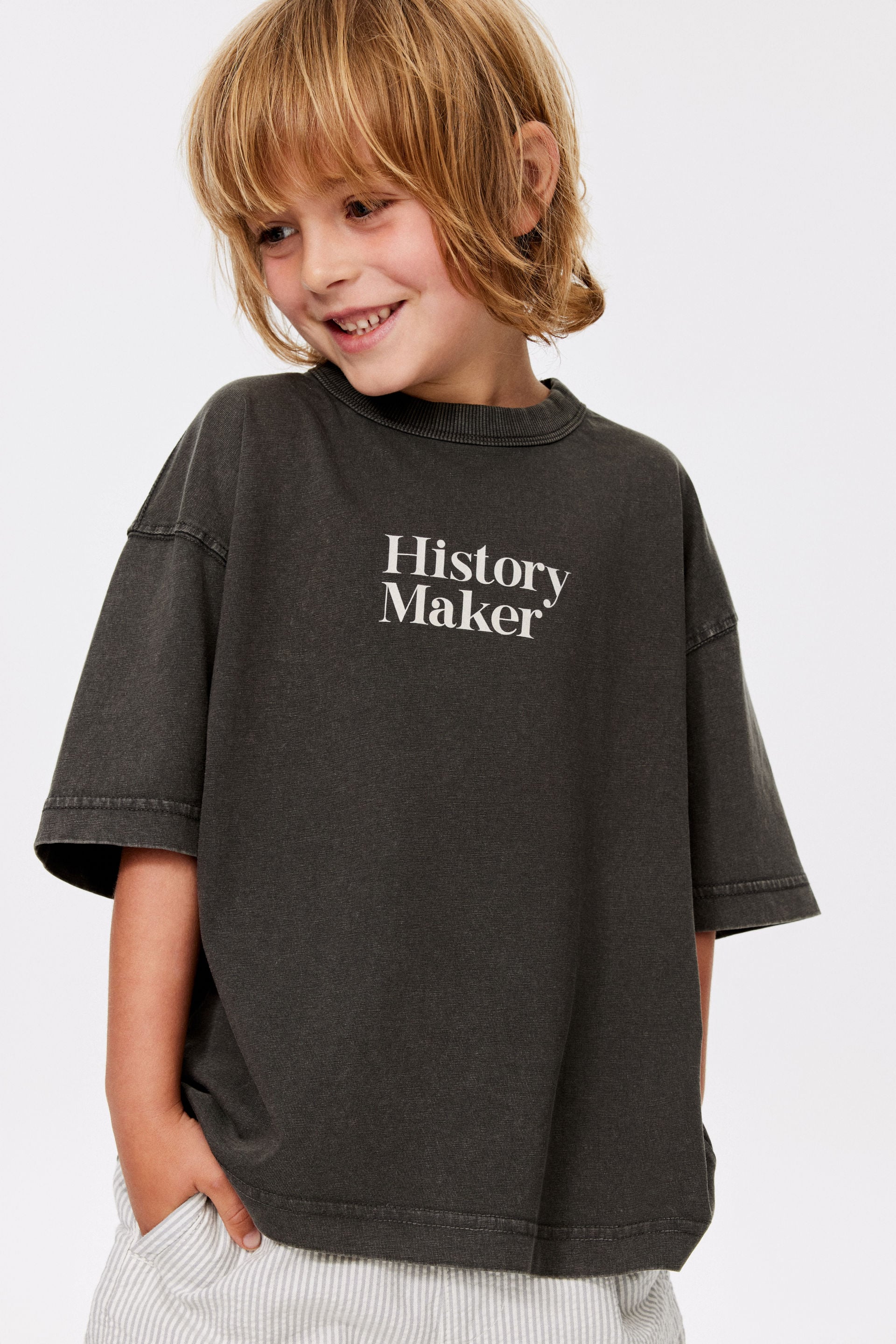 Cotton On Kids - Essentials Short Sleeve Tee - Phantom/history maker