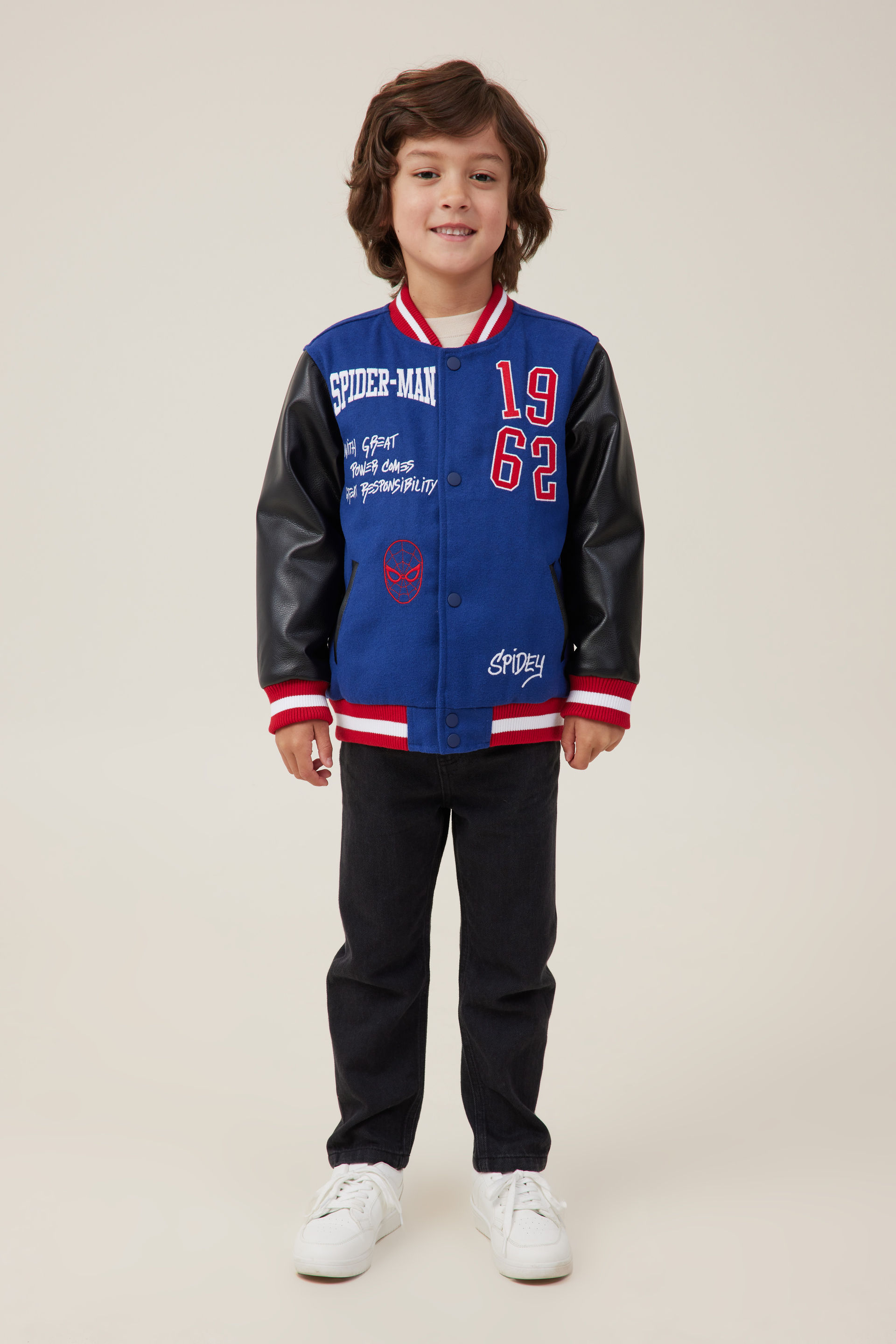 Boy's Varsity Jacket Outfit, Raglan Sleeve Bomber Jacket