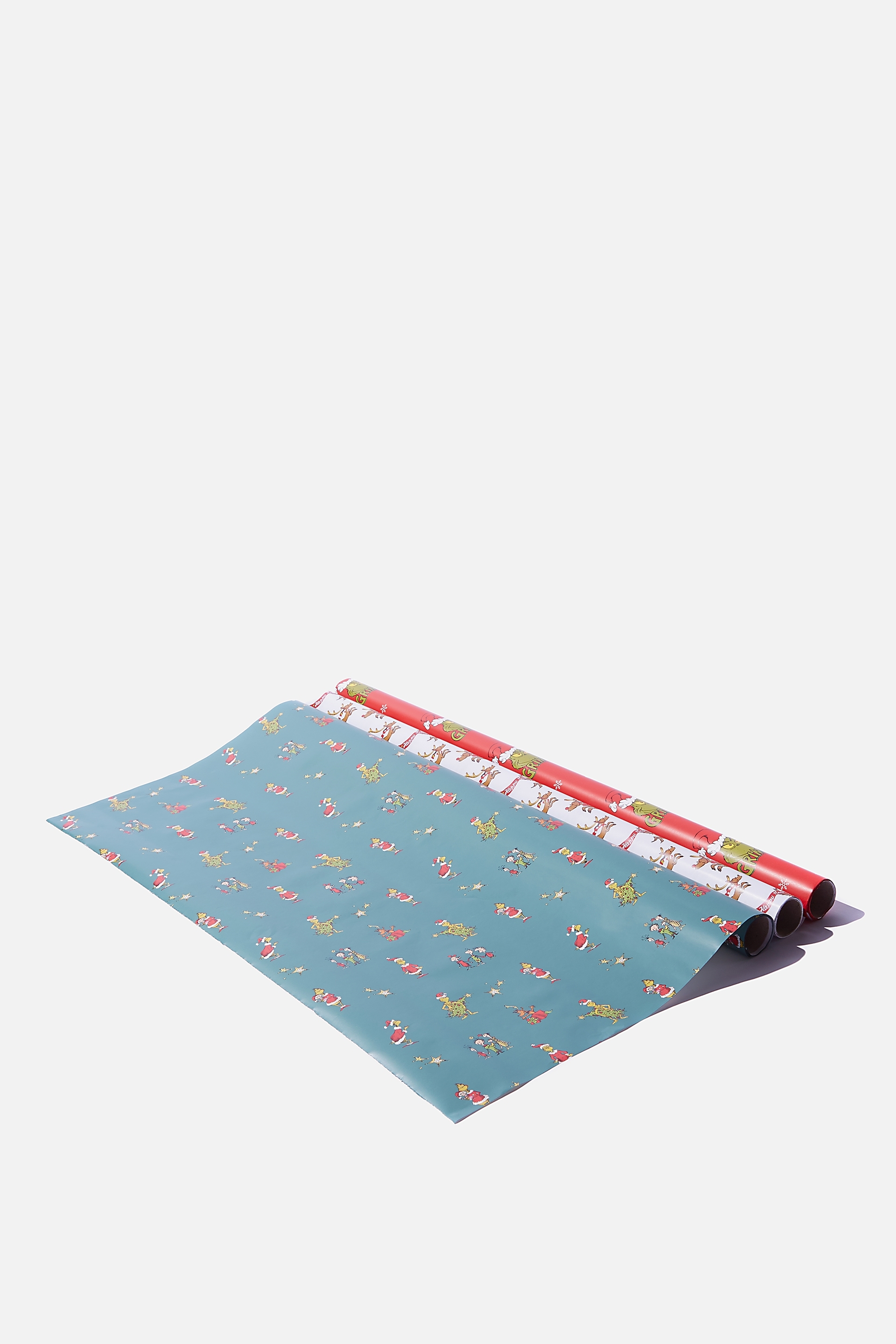 Cotton On Kids - Lcn Kids Gift Wrap 3Pack - Lcn drs grinch christmas