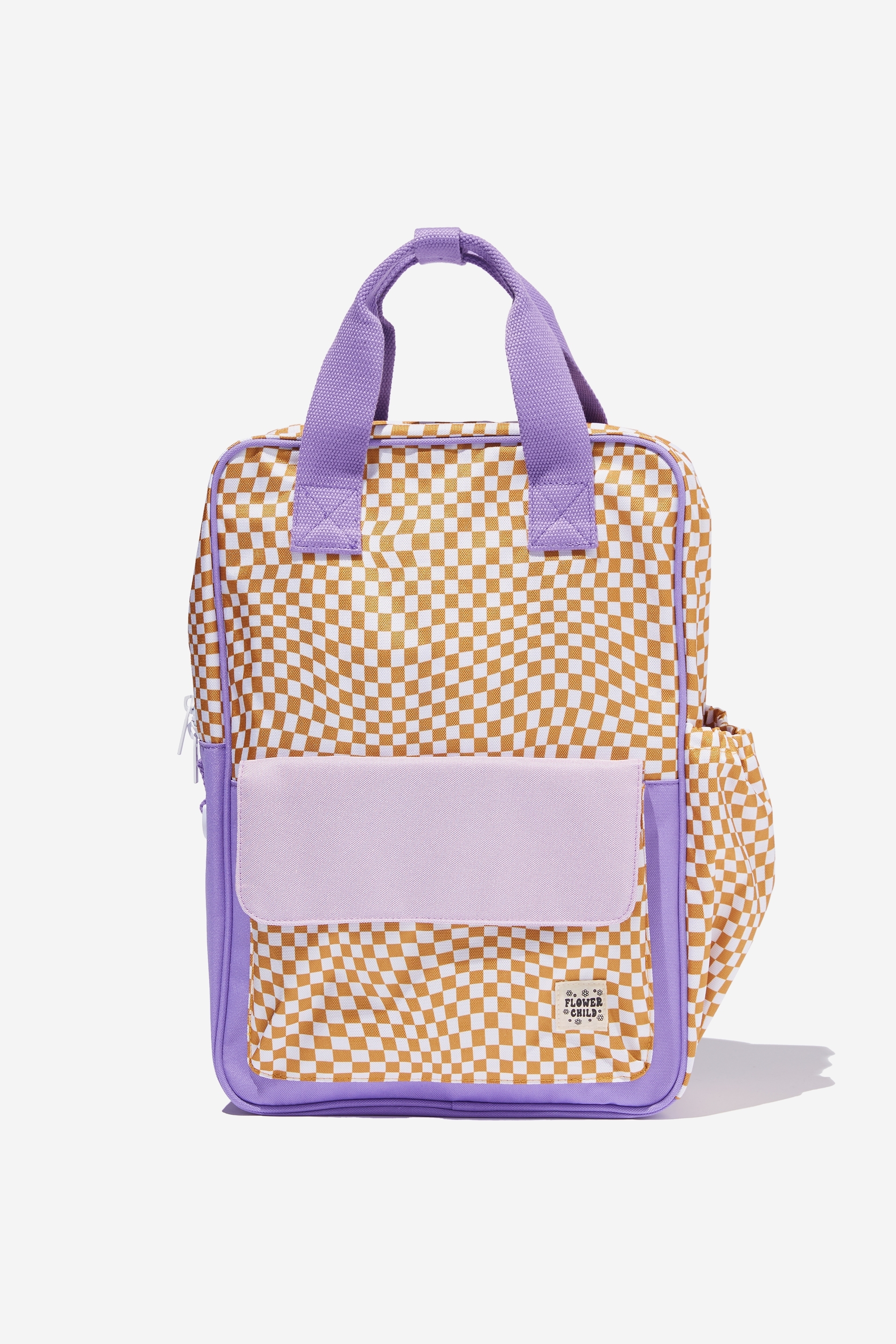 Cotton On Kids - Back To It Backpack - Smokey lilac/warped checkerboard