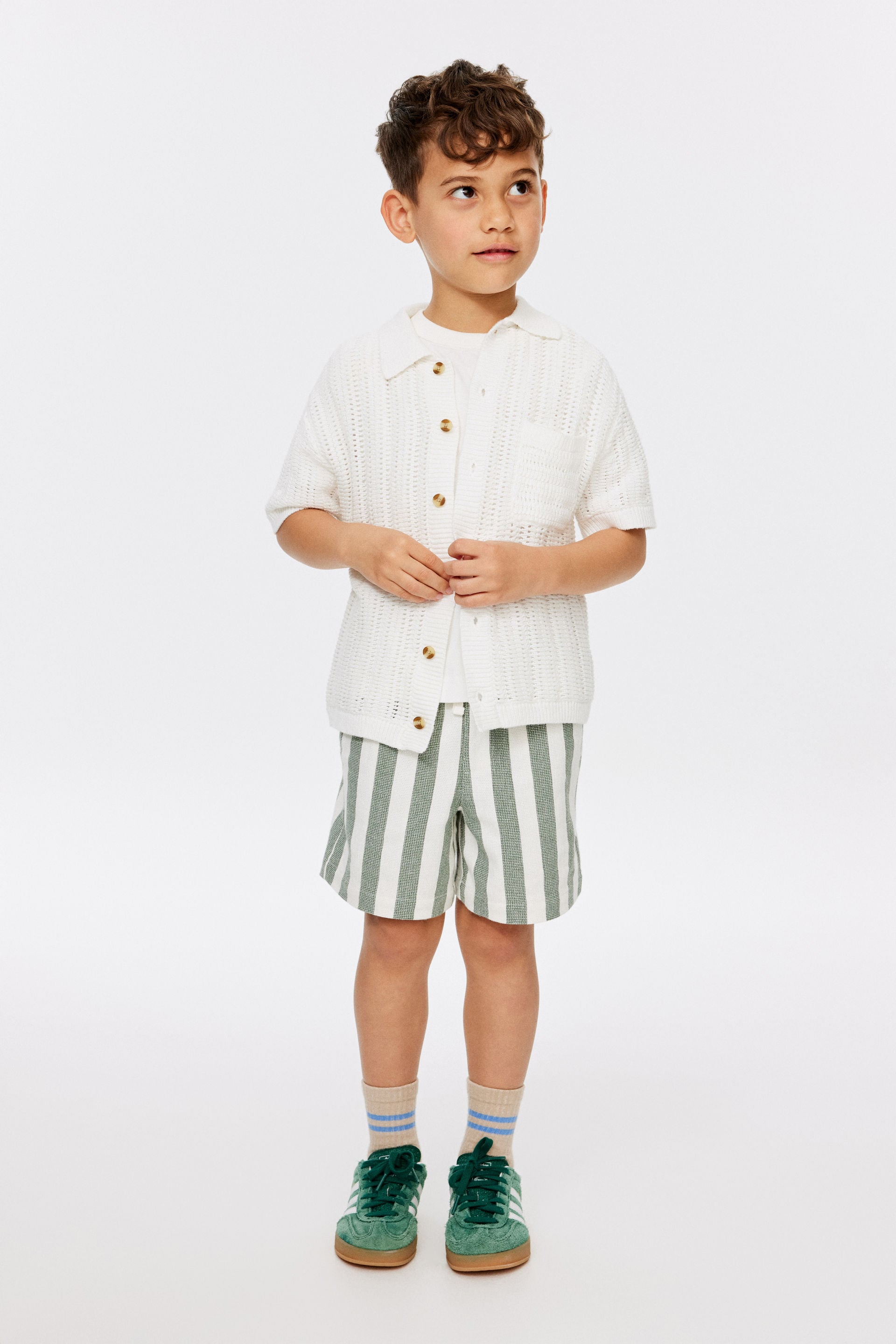 Cotton On Kids - Relaxed Pull On Short - Khaki green stripe