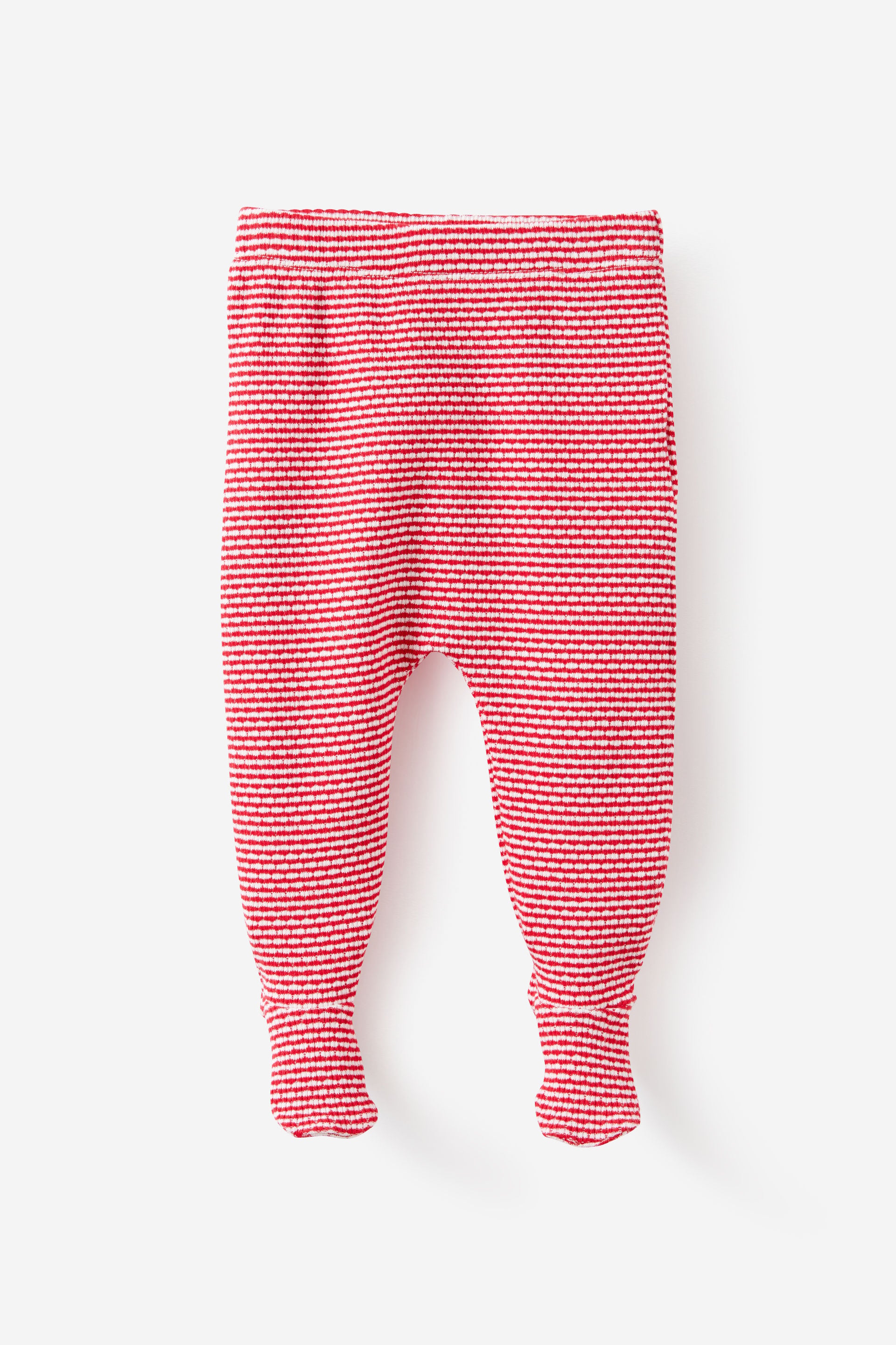 Cotton On Kids - Organic Pointelle Legging - Varsity red/milk finley stripe