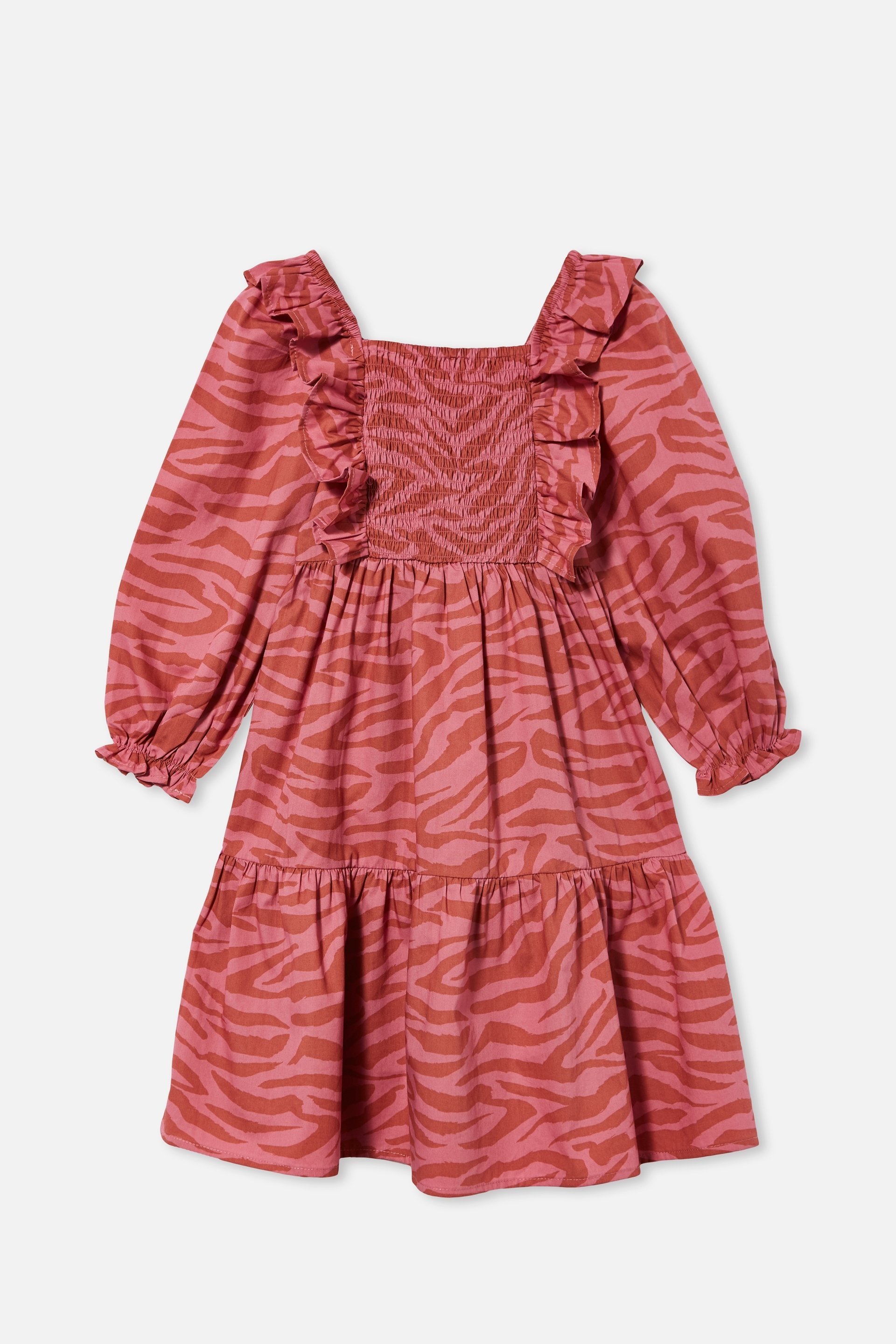 Cotton On Kids - Jenna Long Sleeve Dress - Very berry tiger