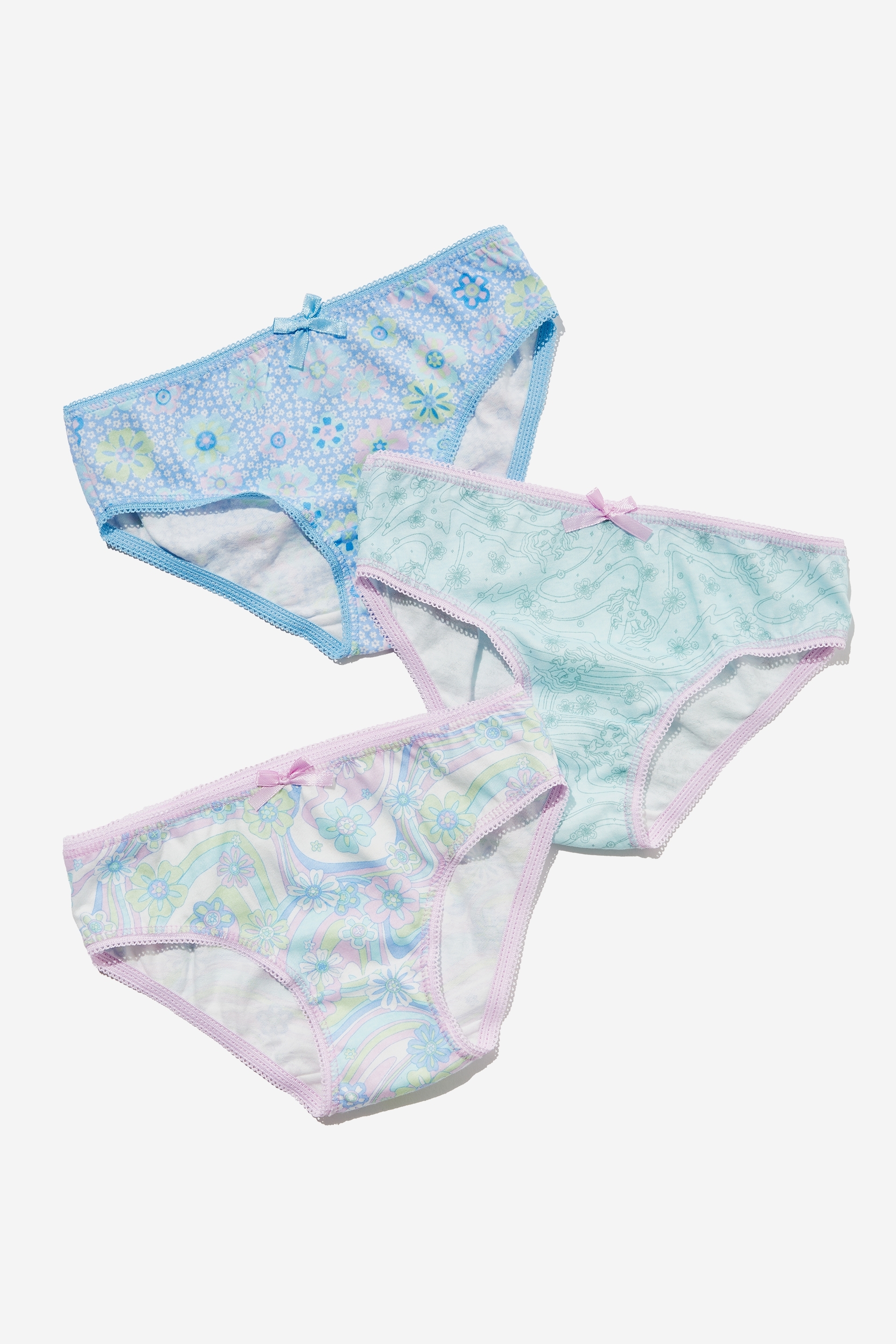 Cotton On Kids - 3 Pack Girls Underwear - Retro floral waves/dusk blue