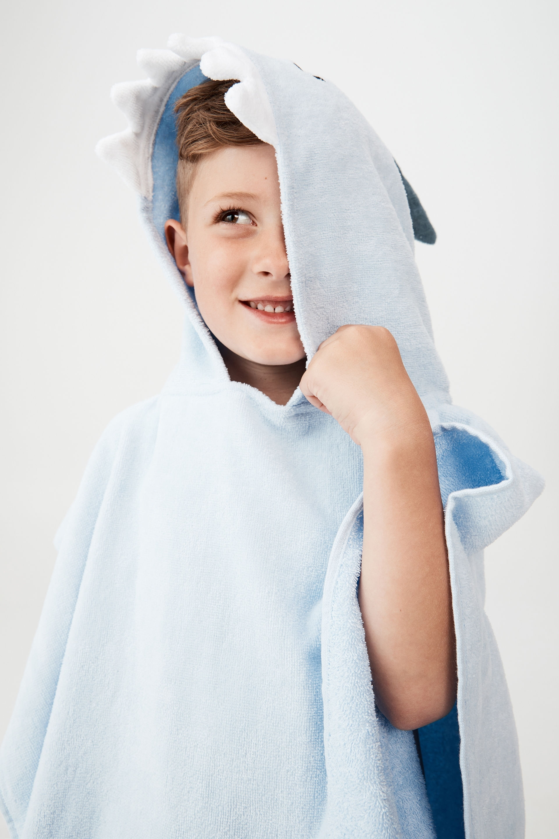 Gogokids Kids Hooded Bathrobe Bath Towel Boys Girls 100% Cotton Absorbent Towels 