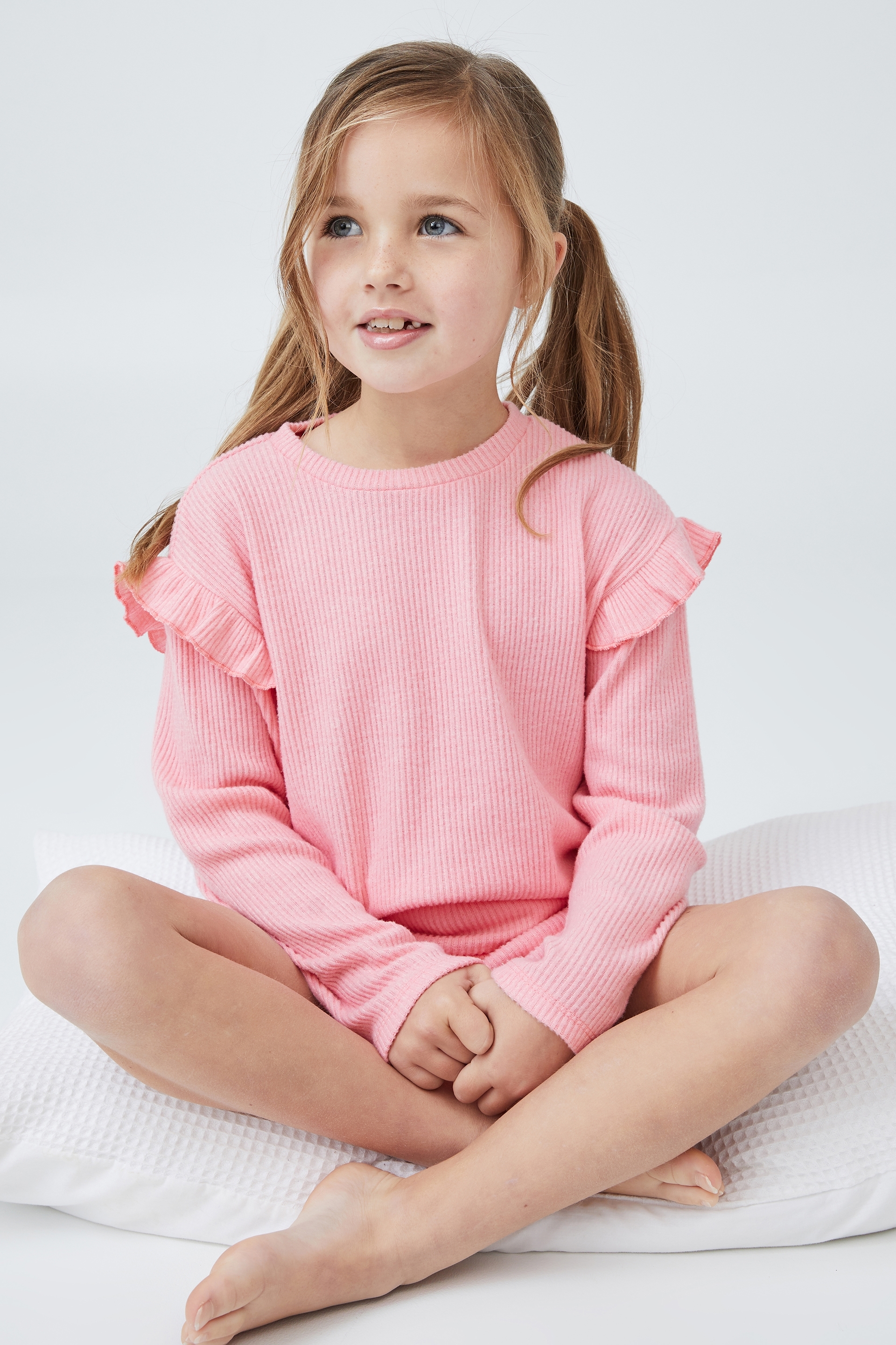 Cotton On Kids - Rosa Long Sleeve Pyjama Set - Coral dreams marle