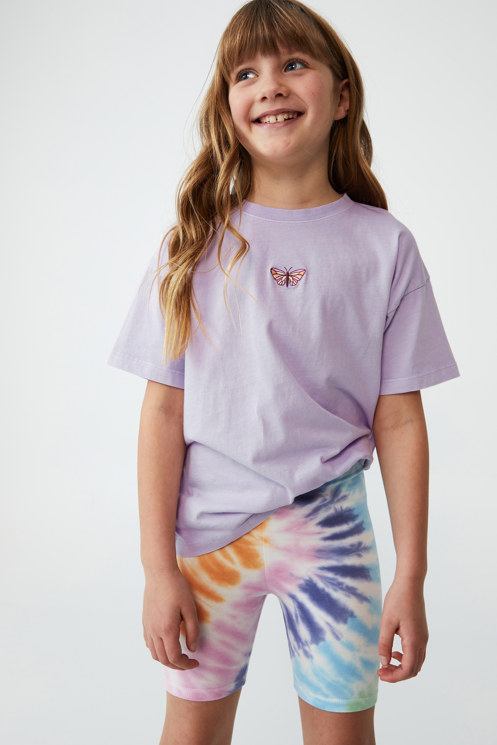 Cotton On Kids - Hailey Bike Short - Aqua spiral tie dye
