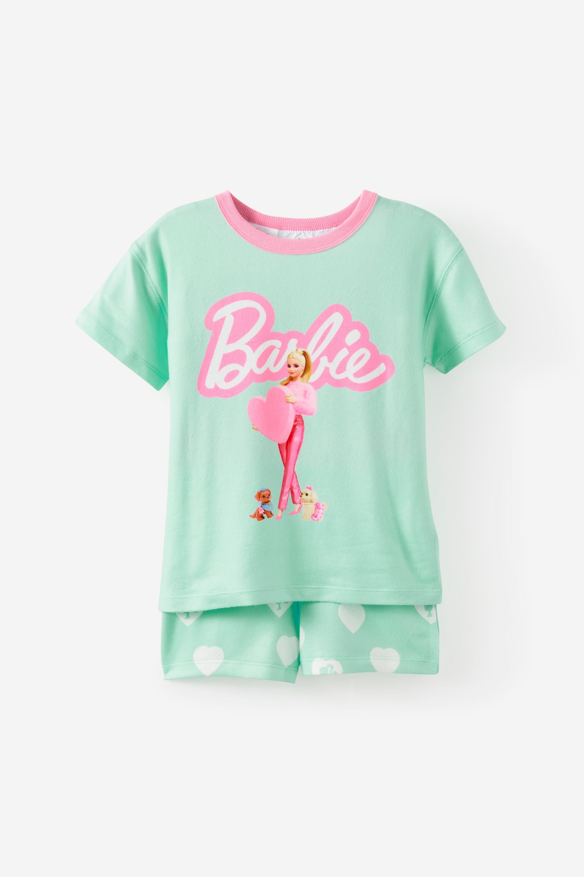 Cotton On Kids - Barbie Snoozesoft Short Sleeve Pj Set - Lcn mat sea glass/barbie