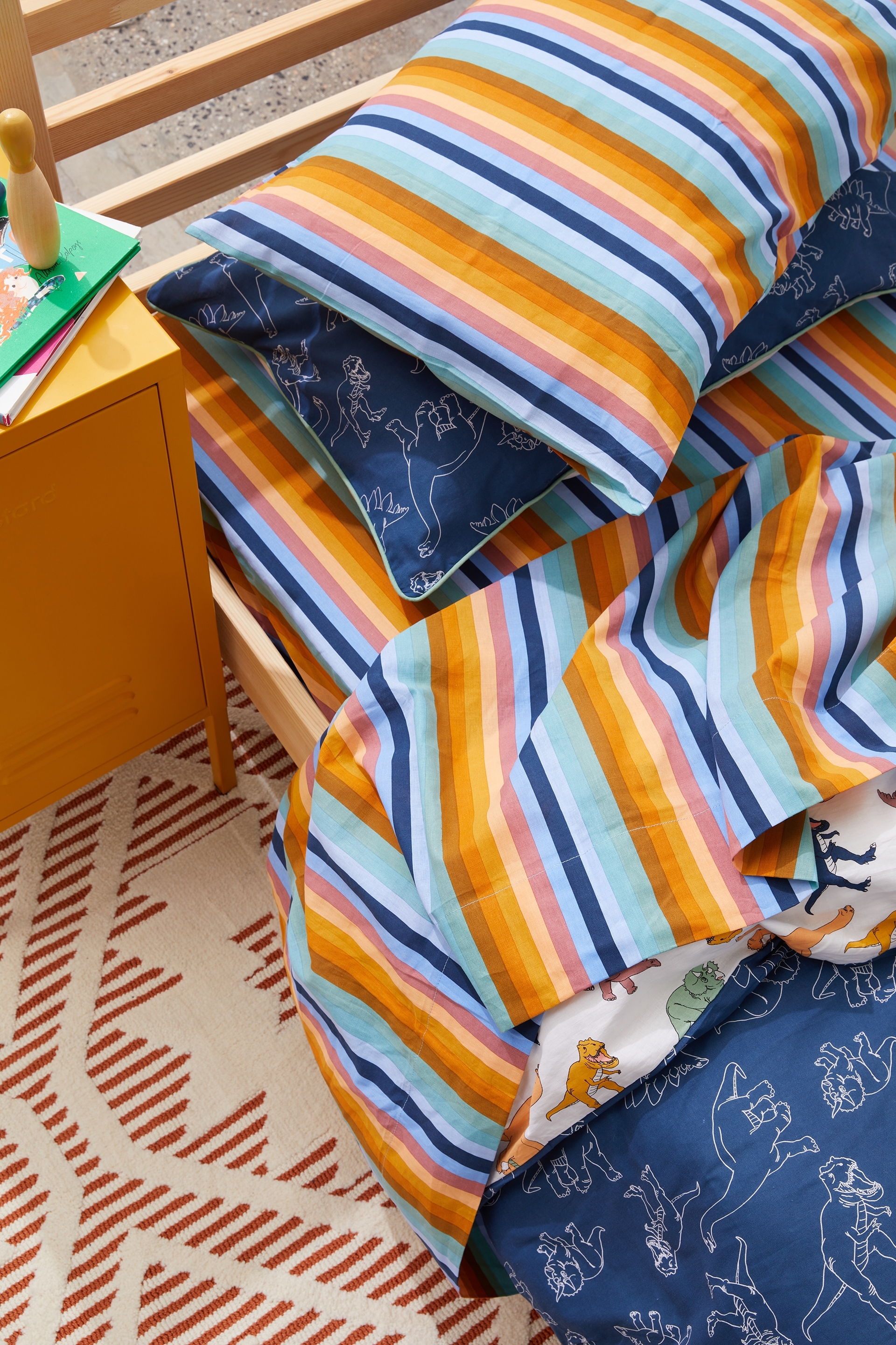 Cotton On Kids - Kids Sheet Set - Double - Brighton stripe forest