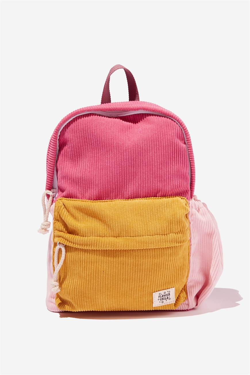 Cotton On Kids - Happy Camper Backpack - Pink gerbera/tumeric latte