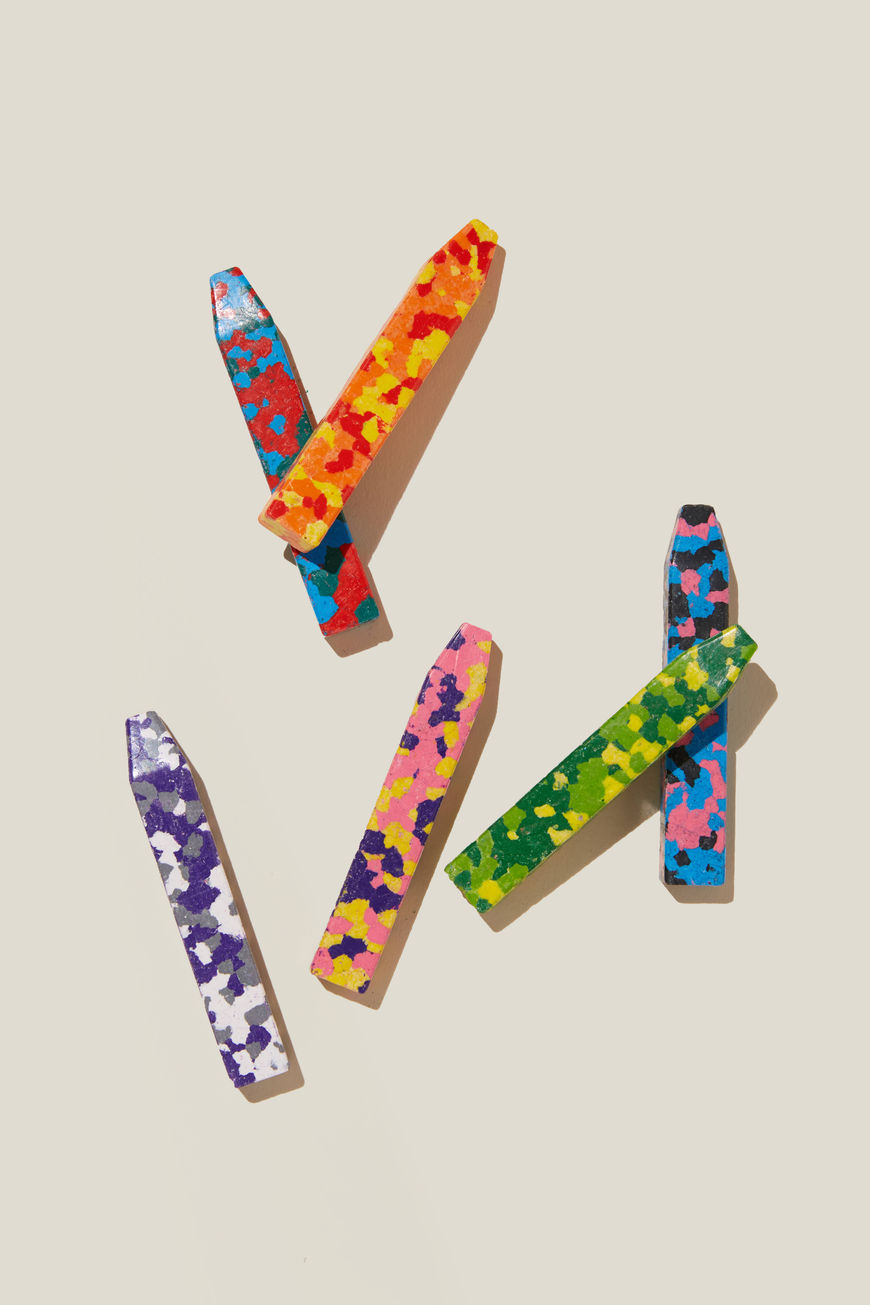 Rainbow Crayons 6-pack Tie Dye Organic Wipes
