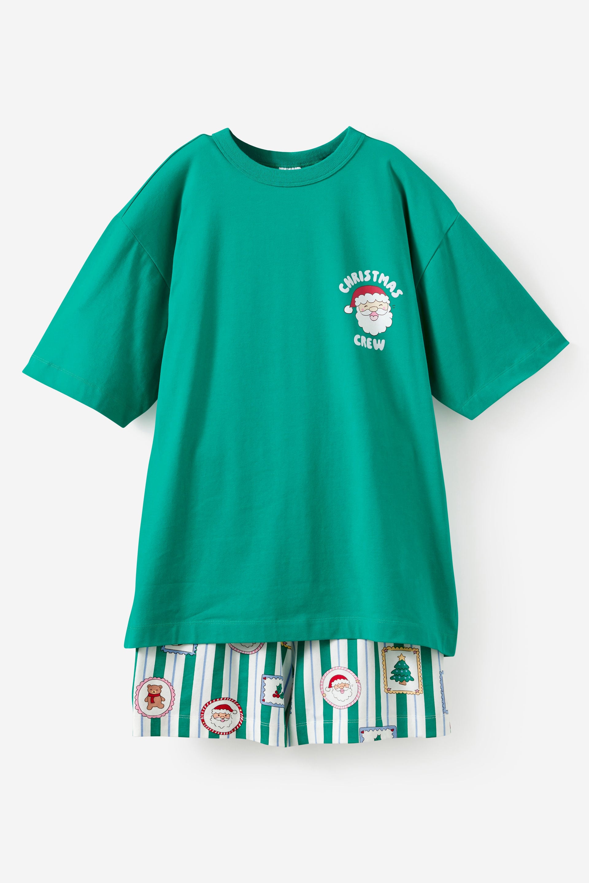Cotton On Kids, Adults Dreamdrift Family Xmas Pj Set, English ivy/santa stamp
