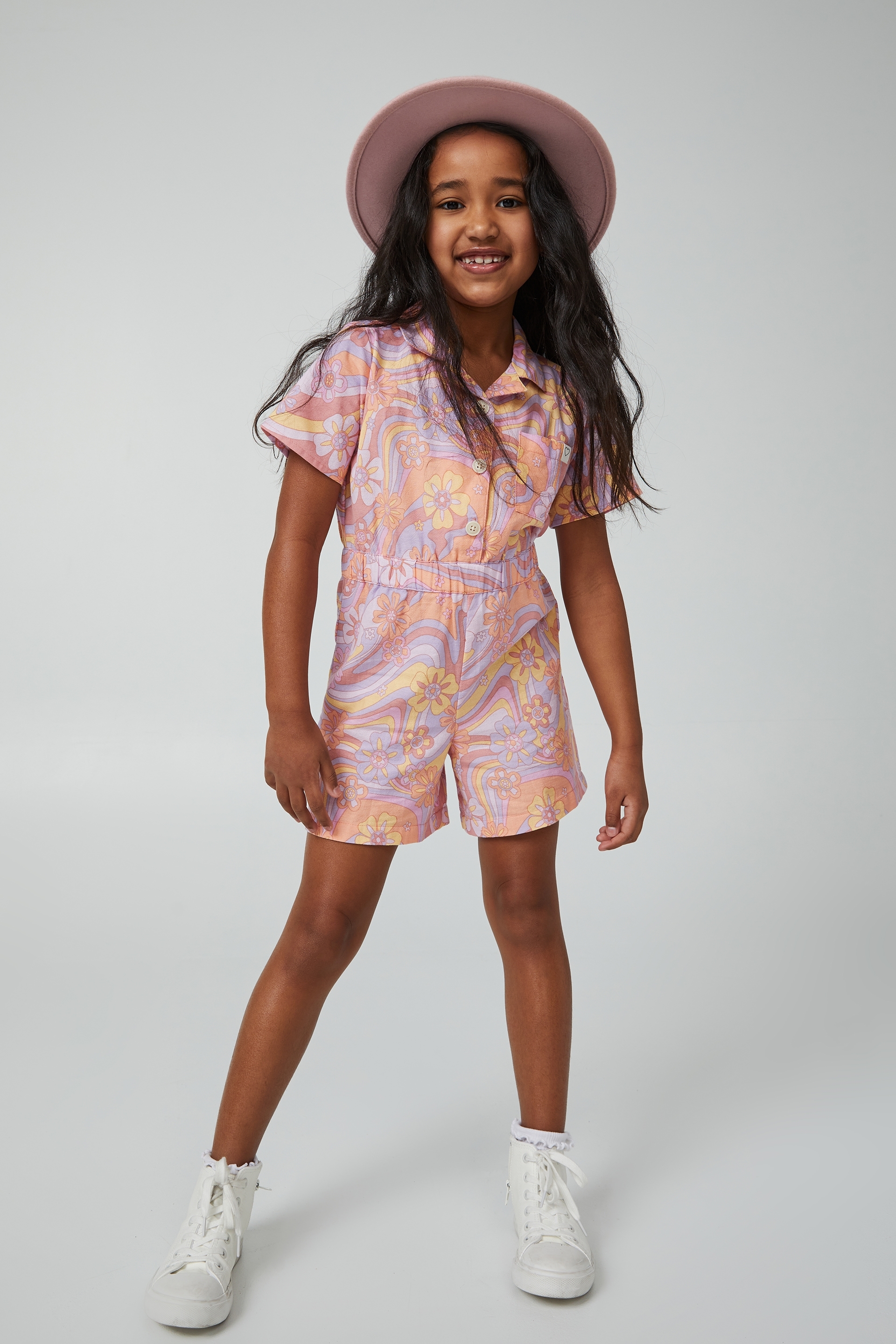 Cotton On Kids - Holly Playsuit - Musk rose/lilac hendricks floral