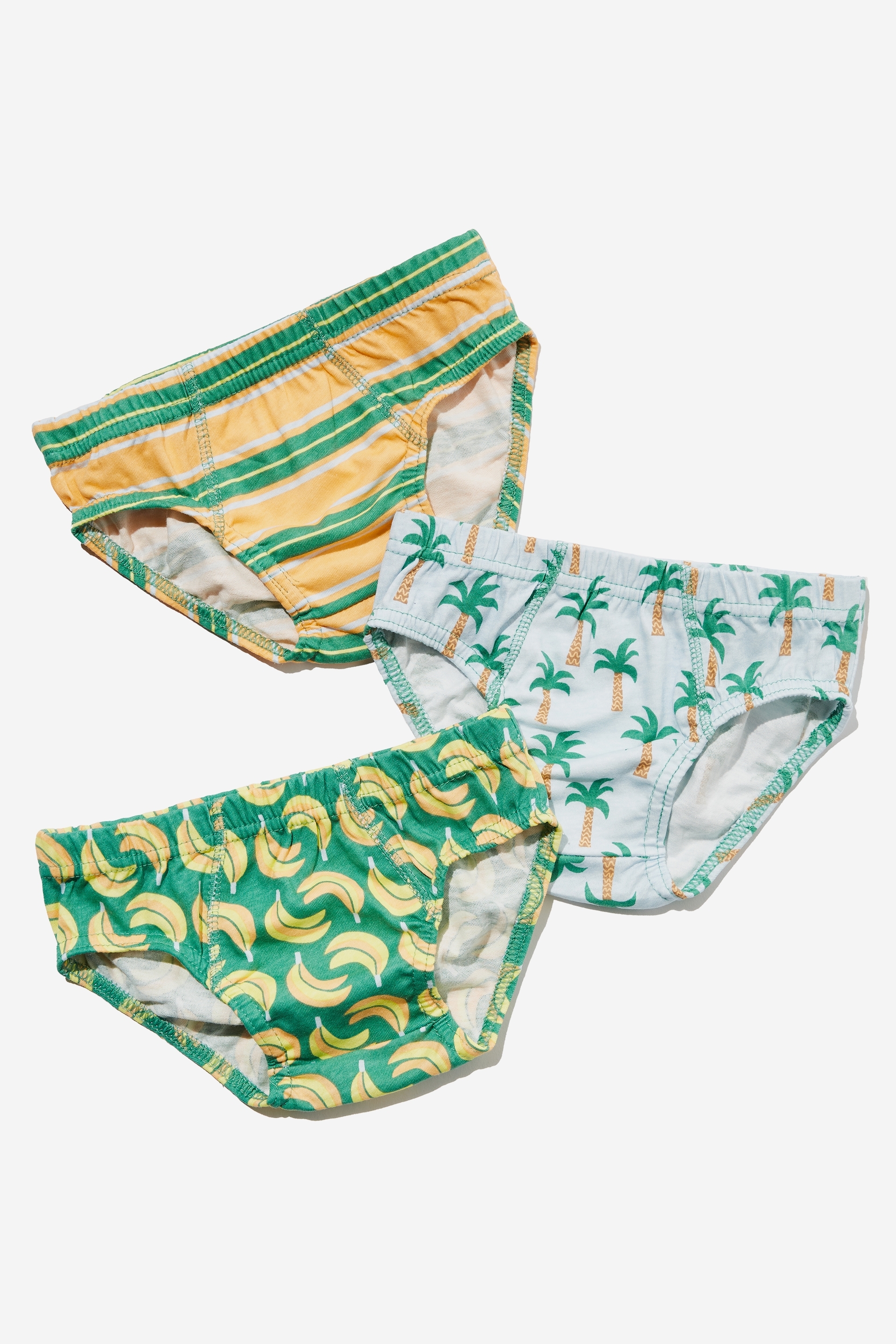 Cotton On Kids - Boys 3 Pack Underwear - Banana palms/green