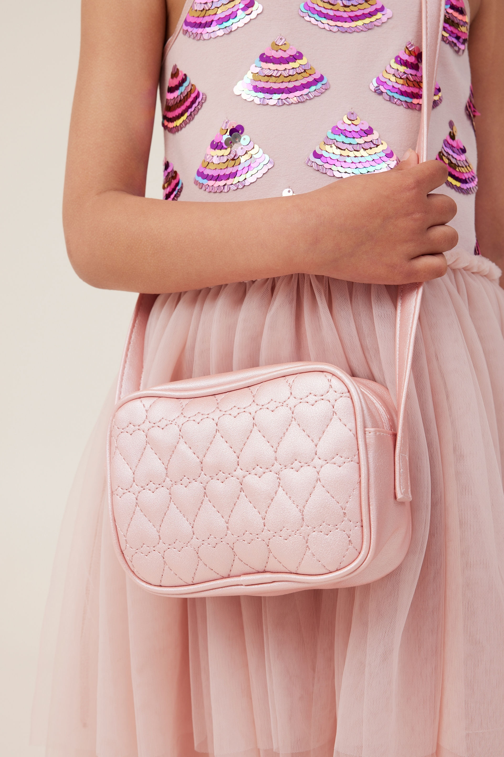 Quilted Shoulder Bag - Light pink - Kids