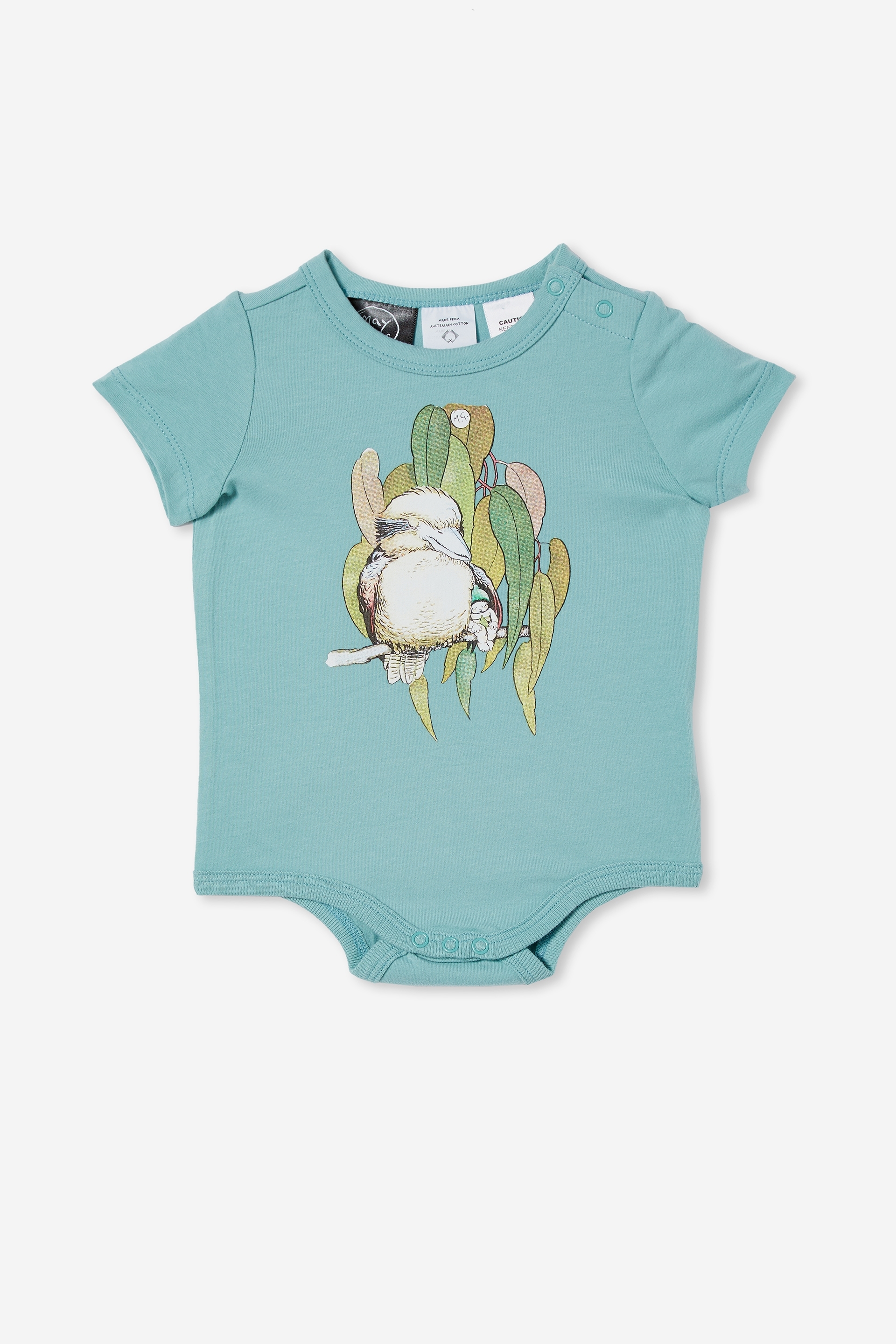 Cotton On Kids - The Short Sleeve Bubbysuit Lcn - Lcn may rusty aqua/kookaburra