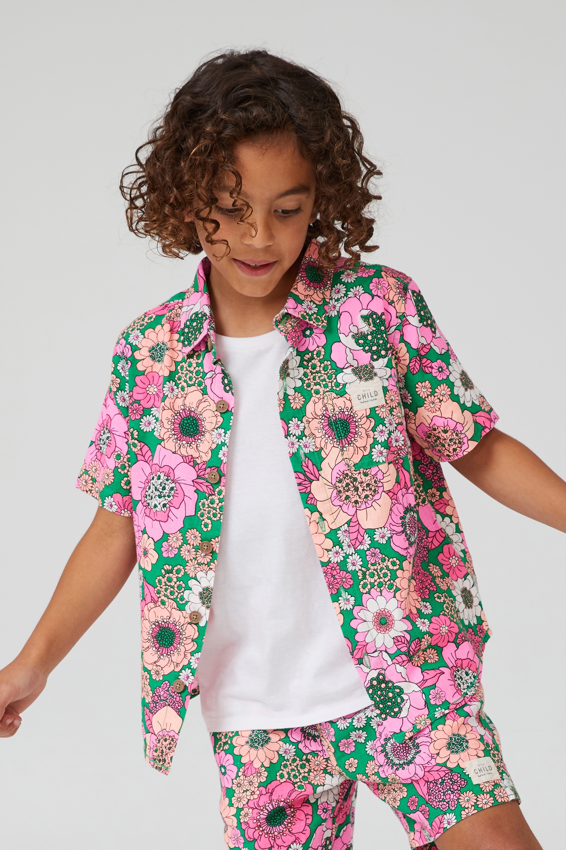 Cotton On Kids - Resort Short Sleeve Shirt - Toffee apple / lenny floral