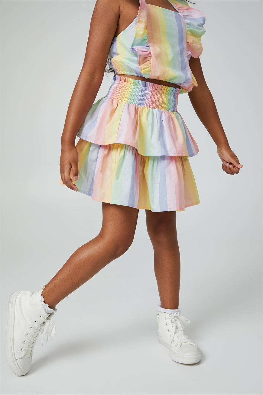 Cotton On Kids - Valerie Skirt - Bondi rainbow stripe