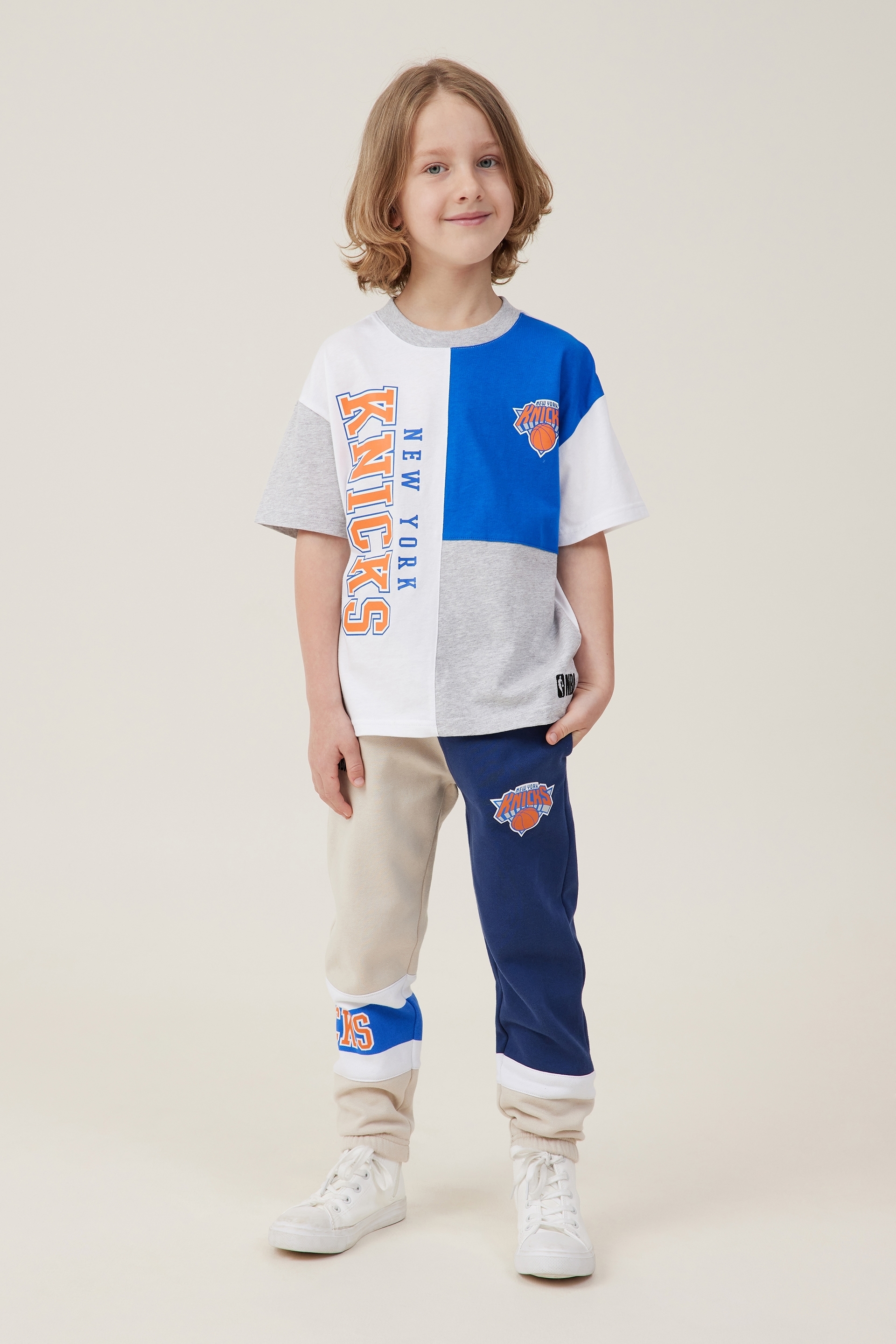 Cotton on Kids - License Marlo Trackpant - LCN NBA Rainy Day/New York Knicks Colour Bloc