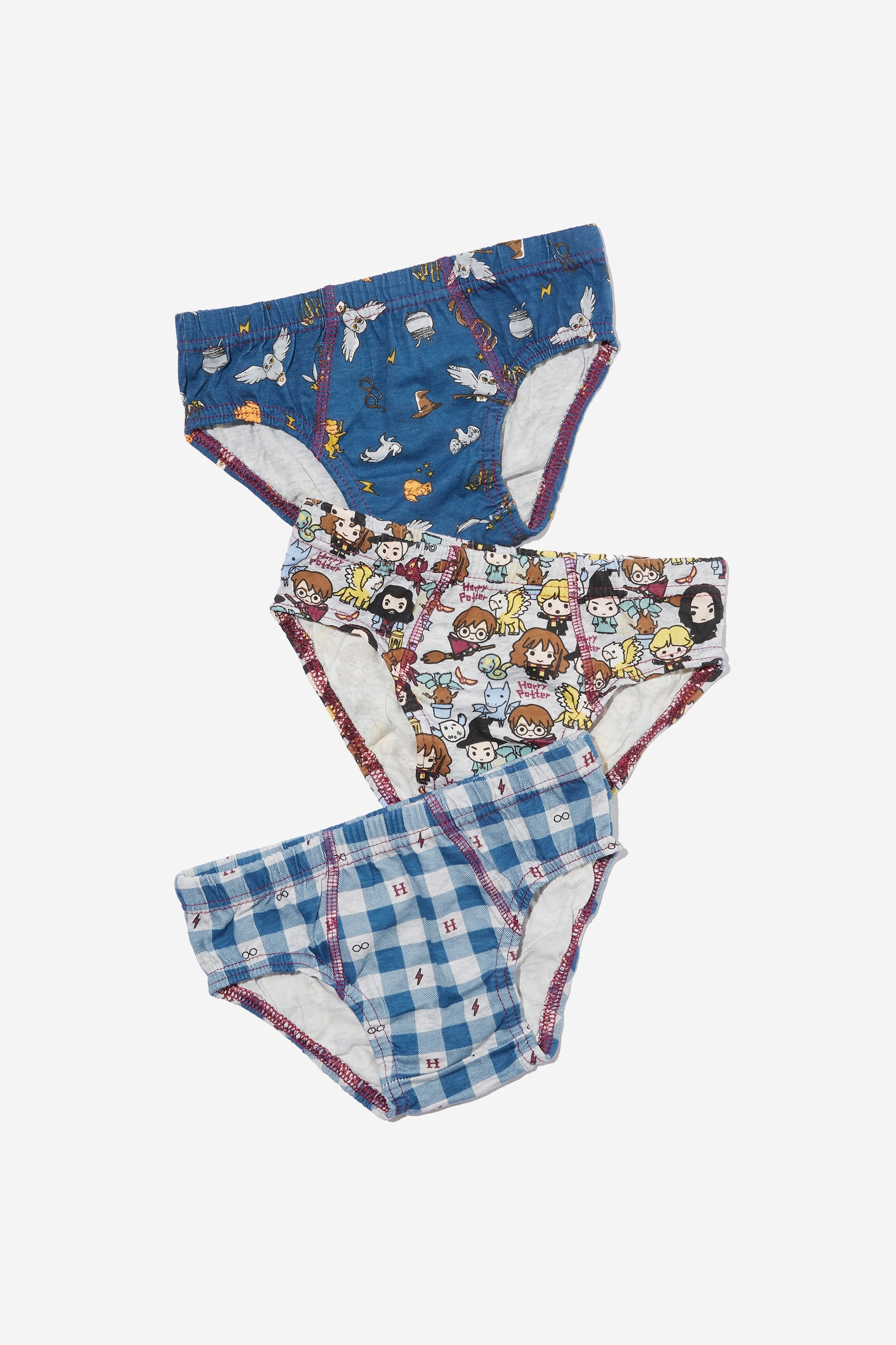Cotton On Kids - Boys 3 Pack Underwear Licensed - Lcn wb harry potter/petty blue