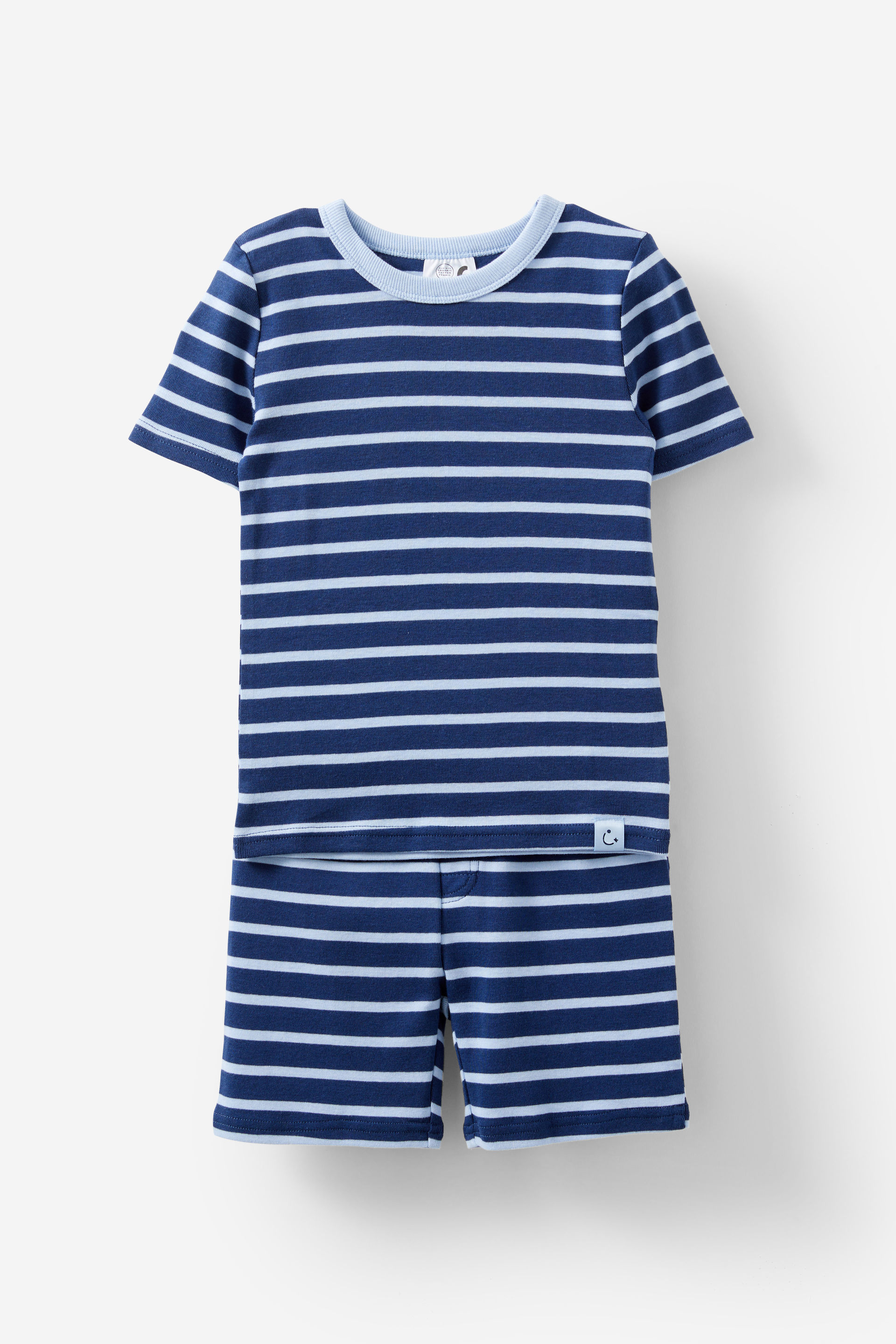 Cotton On Kids - Michael Short Sleeve Pyjama Set - Marian stripe in the navy/dawn blue