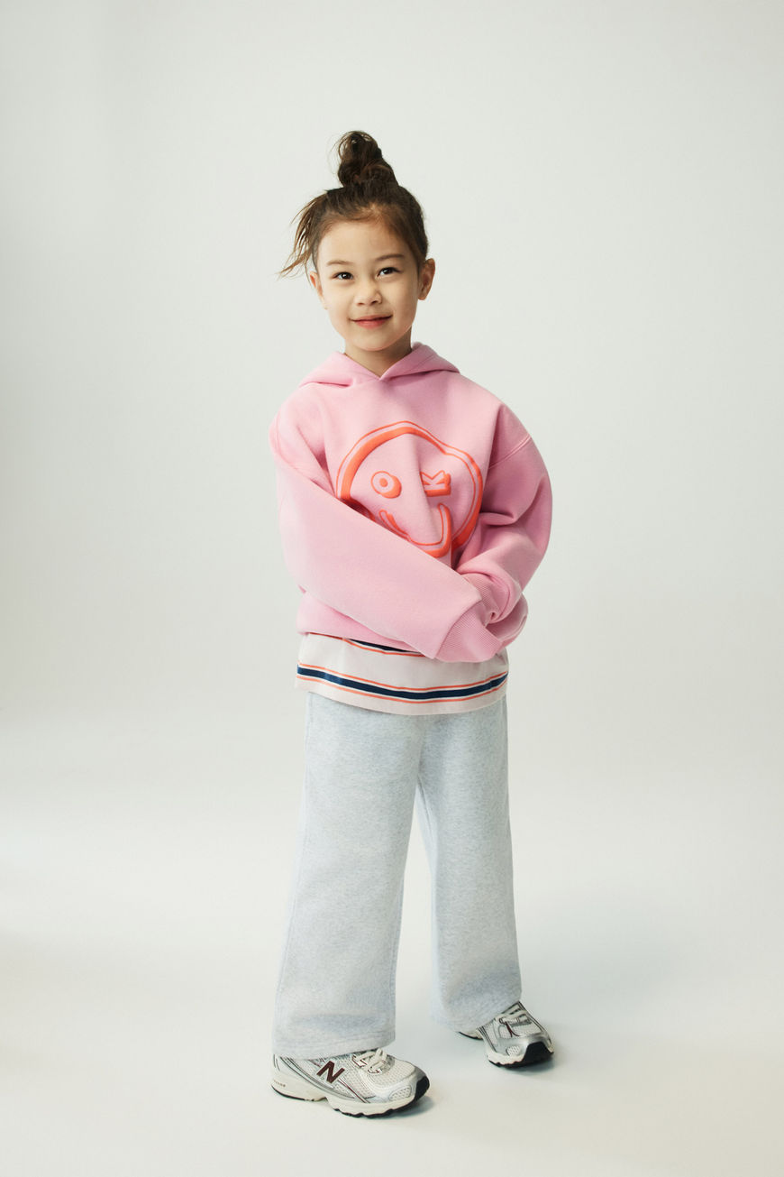Cotton On Kids, Sammy Wide Leg Trackpants, Grey marle