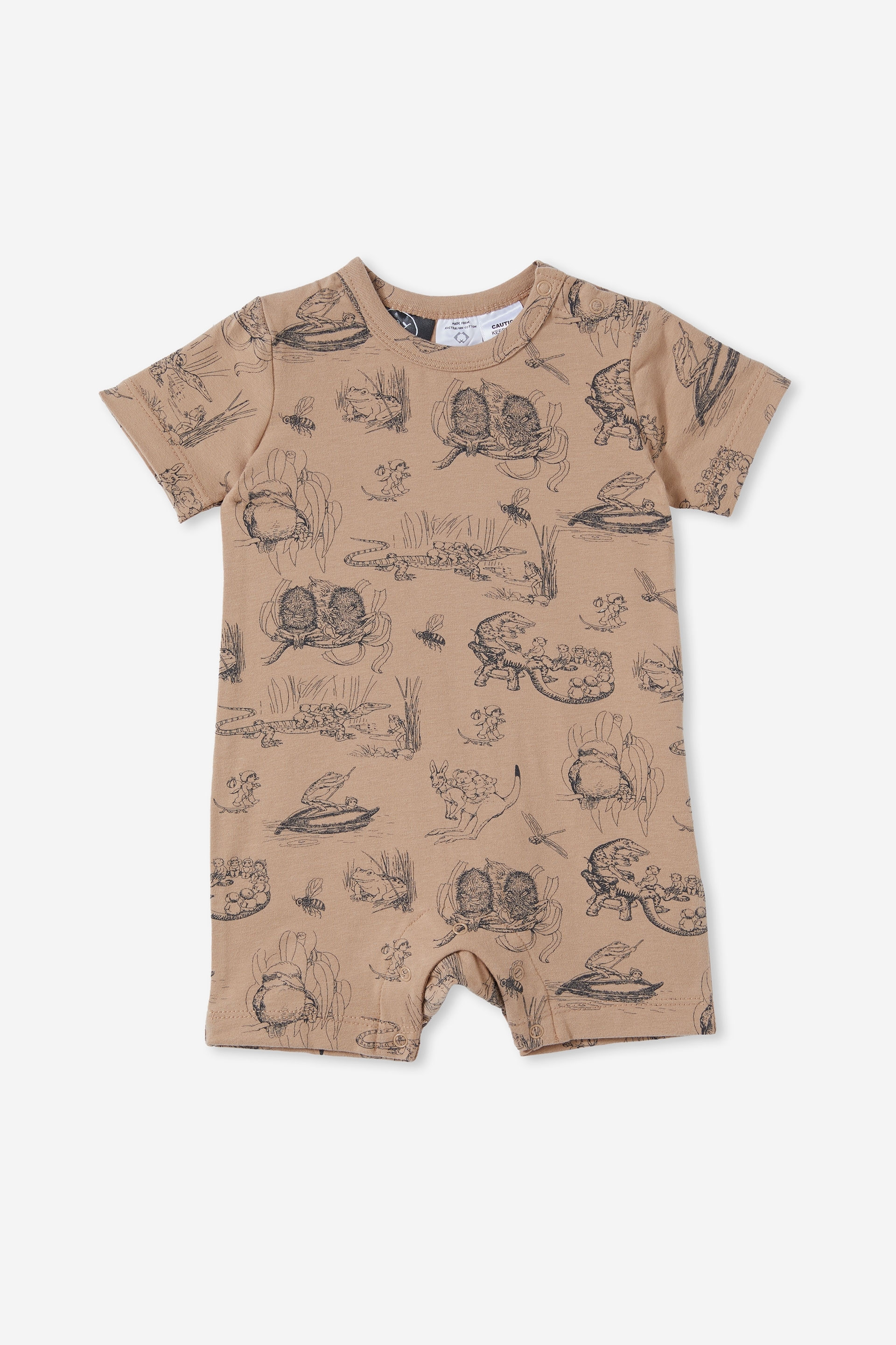 Cotton On Kids - The Short Sleeve Romper License - Lcn may taupy brown/bush mates