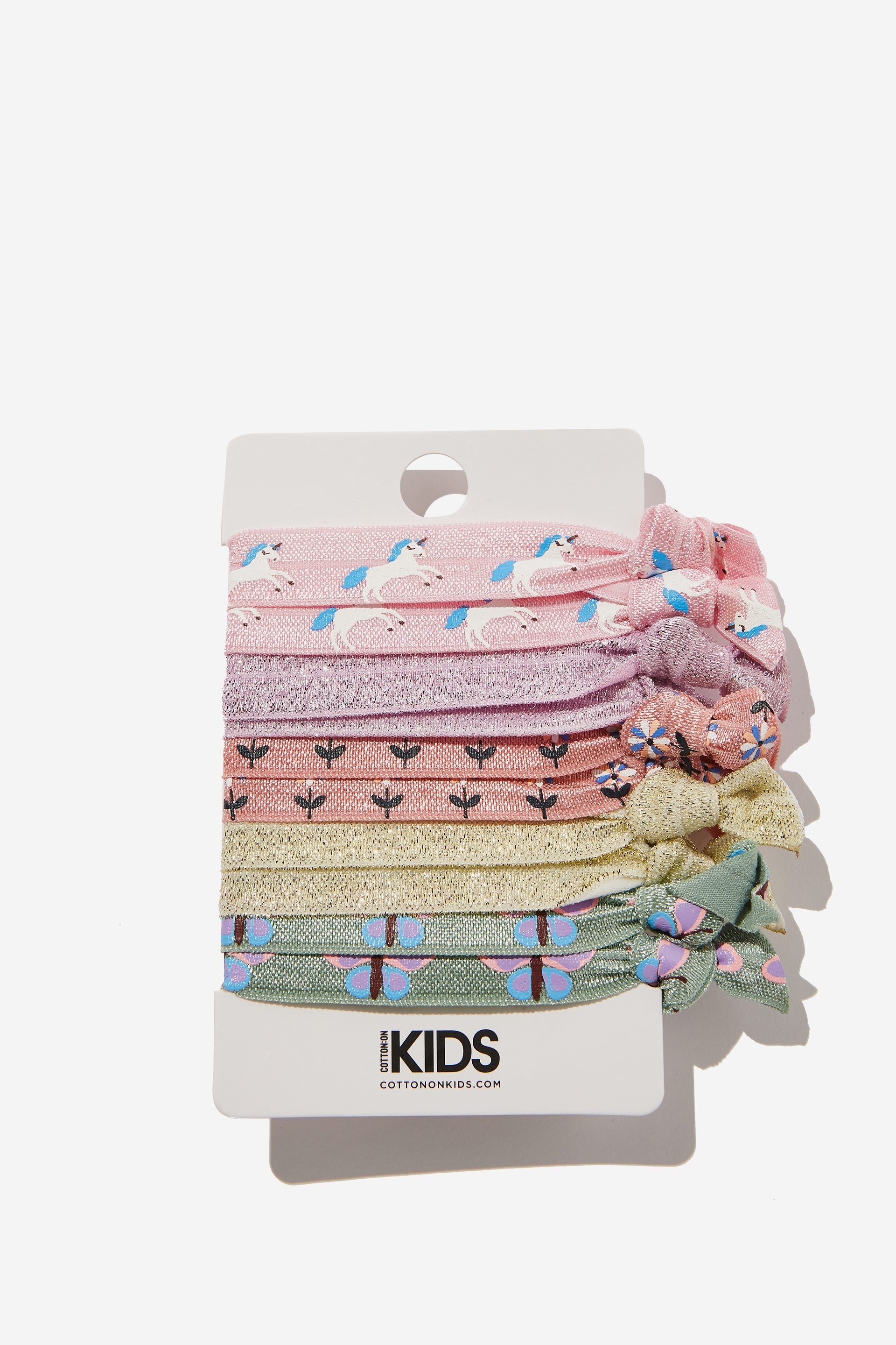 Cotton On Kids - Knot Messy Hair Ties - Unicorns and butterfly