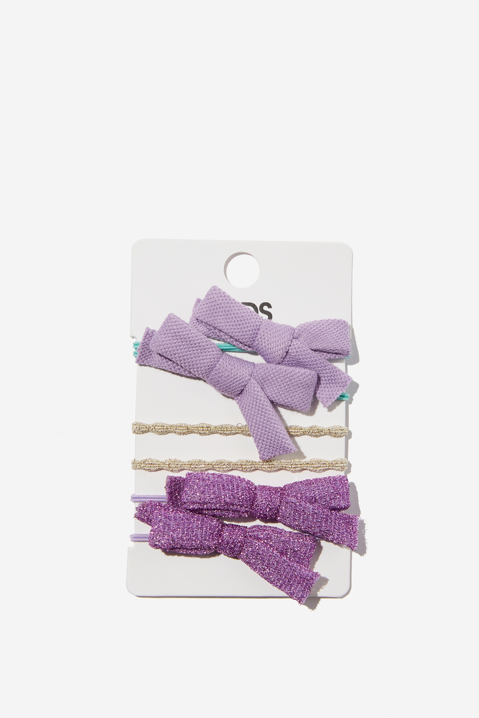 Cotton On Kids - Hannah Hair Ties - Purple glitter bows