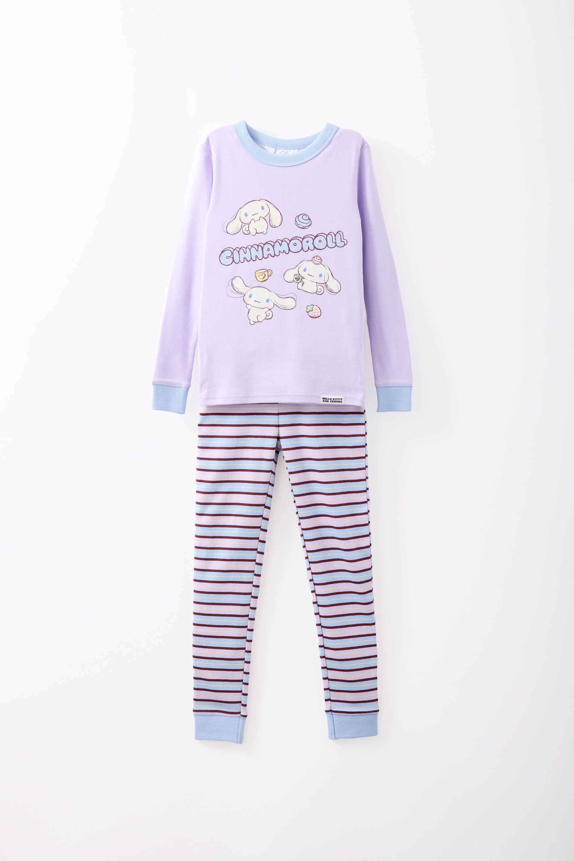 Cotton On Kids - Sanrio Personalised Cinnamoroll Long Sleeve Pyjama Set - Lcn san vintage lilac/cinnamoroll