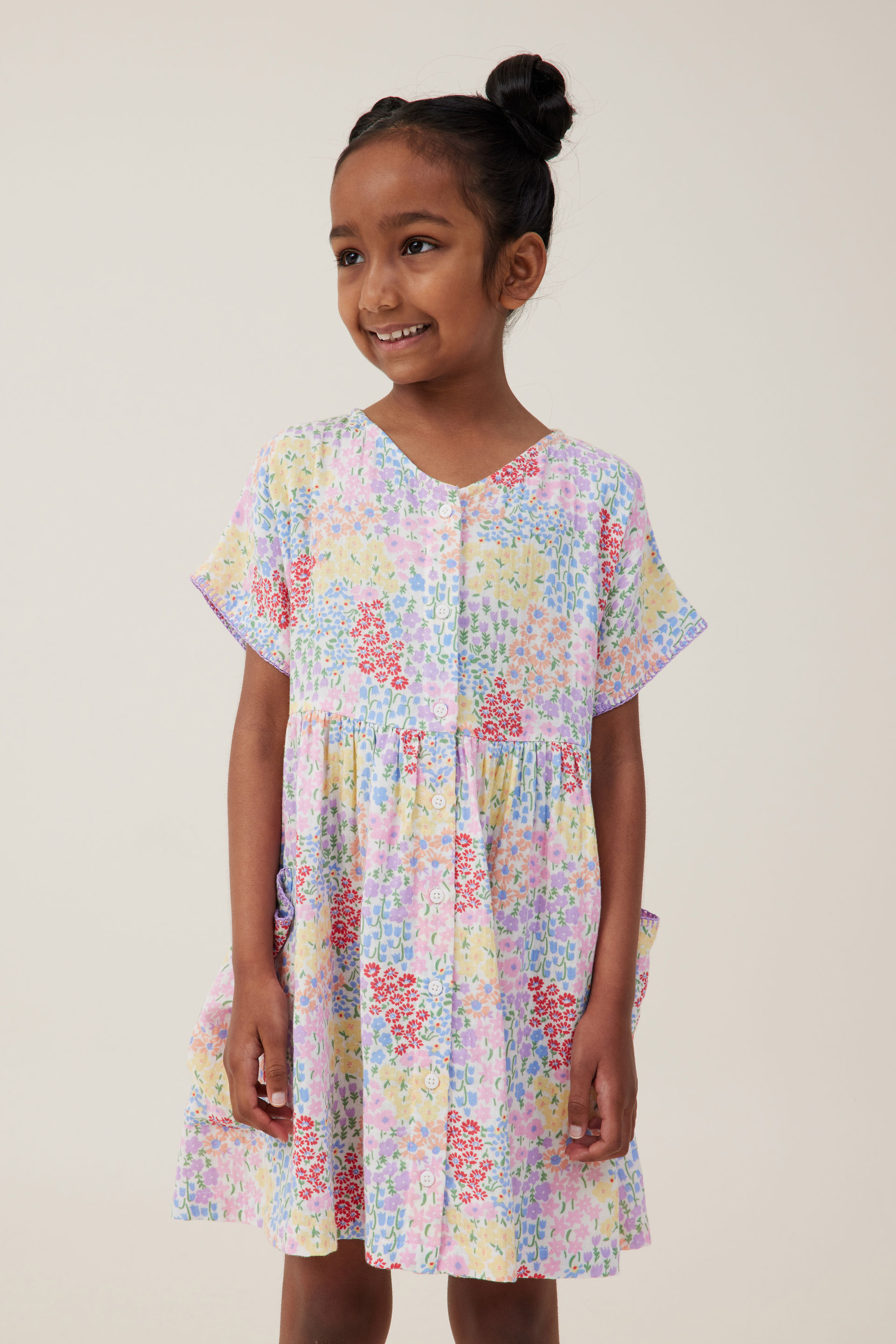 Short-Sleeve Textured Clip-Dot Shirt Dress for Girls | Old Navy