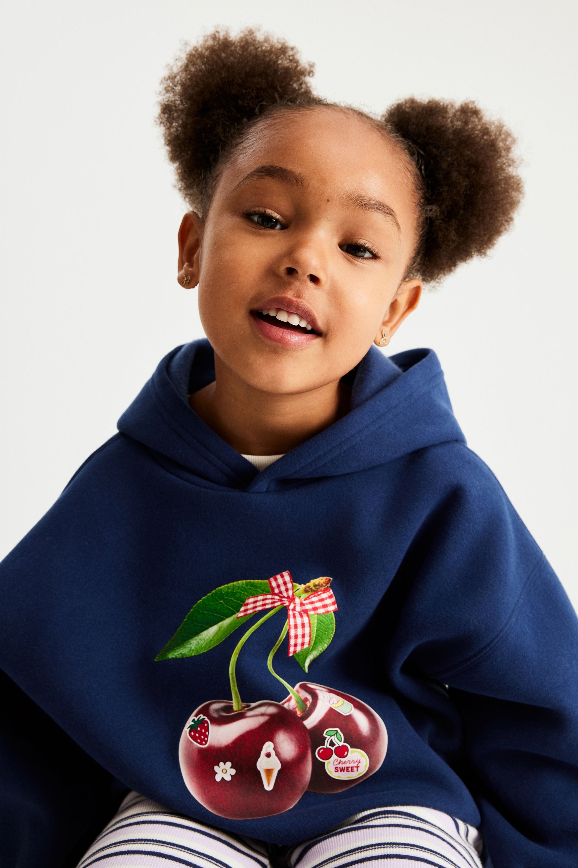 Cotton On Kids, Sammy Oversized Hoodie, Cherries sweet treat/denim navy