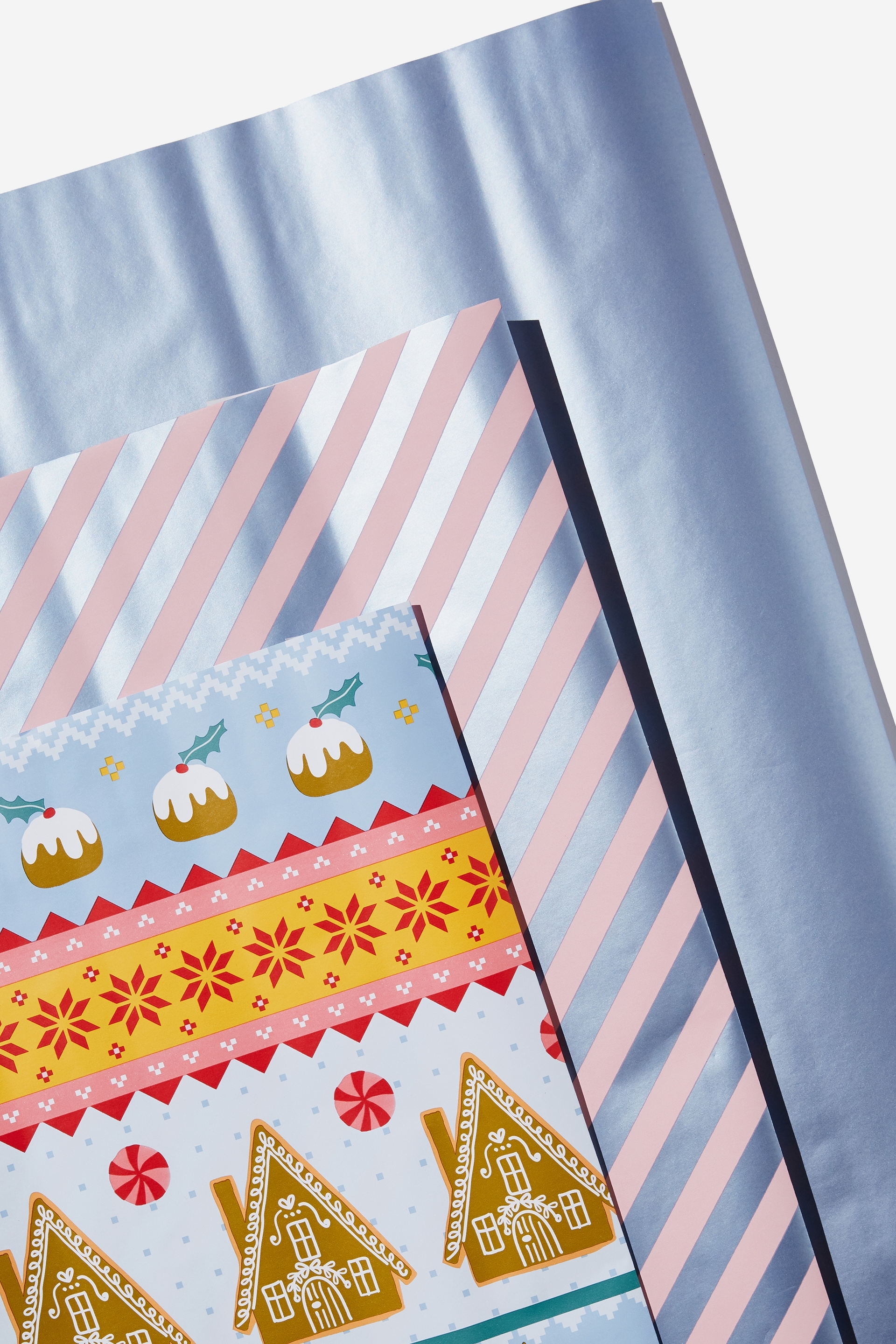 Cotton On Kids - Kids Gift Wrap 3Pack - Fair isle christmas