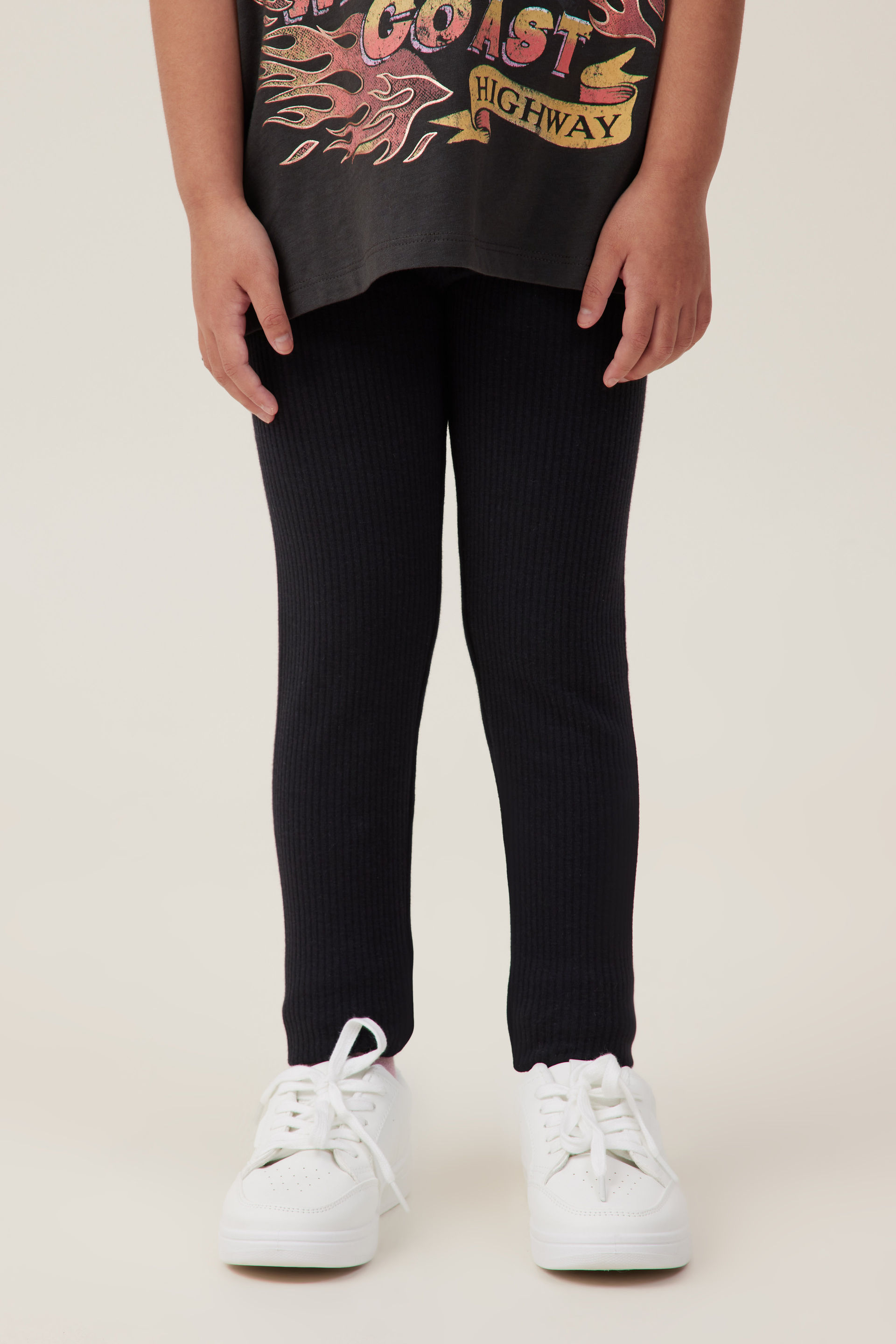 Kids Fleece-Lined Colorblock Sock Leggings (0-5y) - Brown | AT NOON STORE