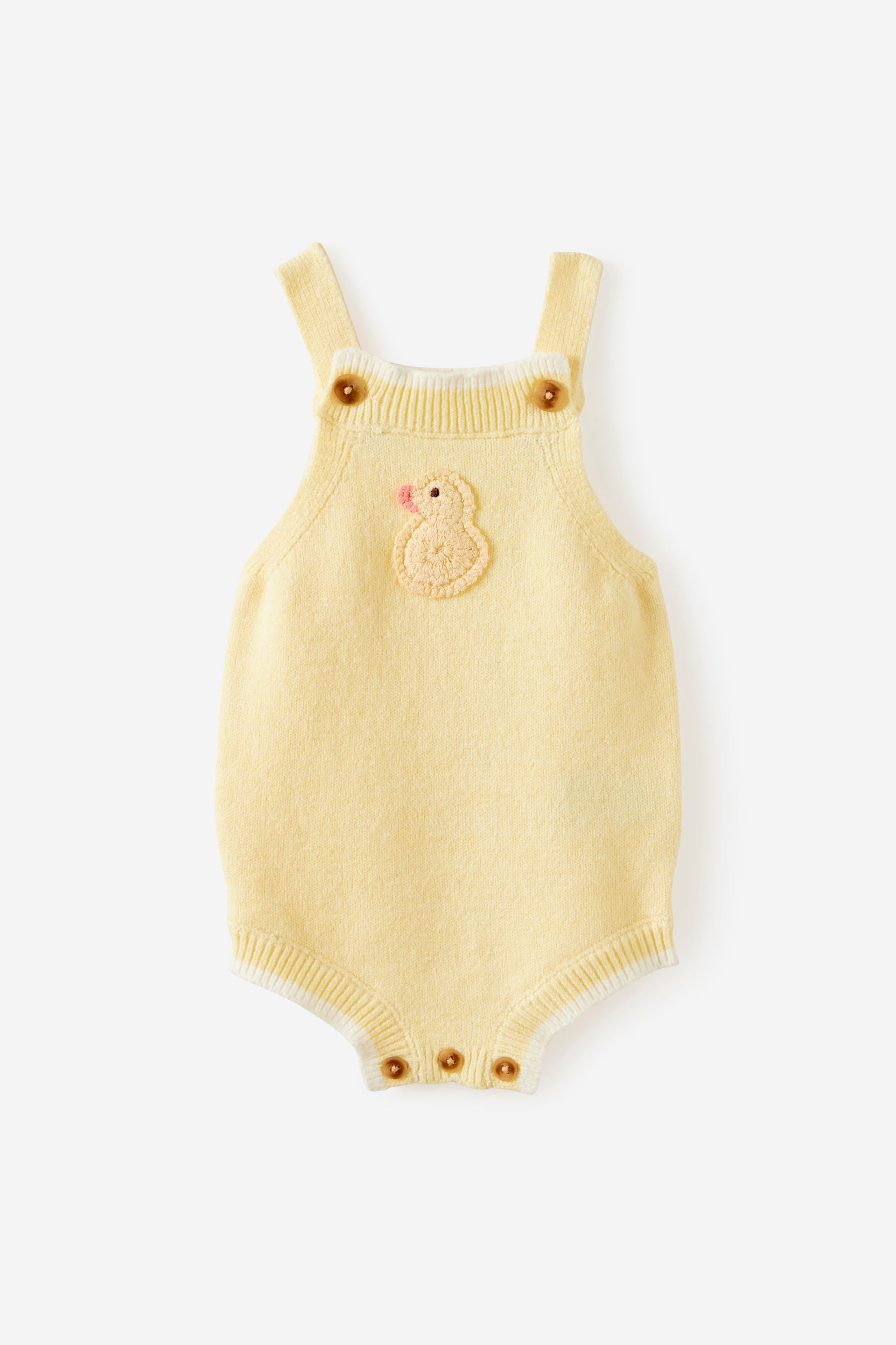 Cotton On Kids - Baby Organic Blend Knit Bubbysuit - Lemon squash marle/duckling