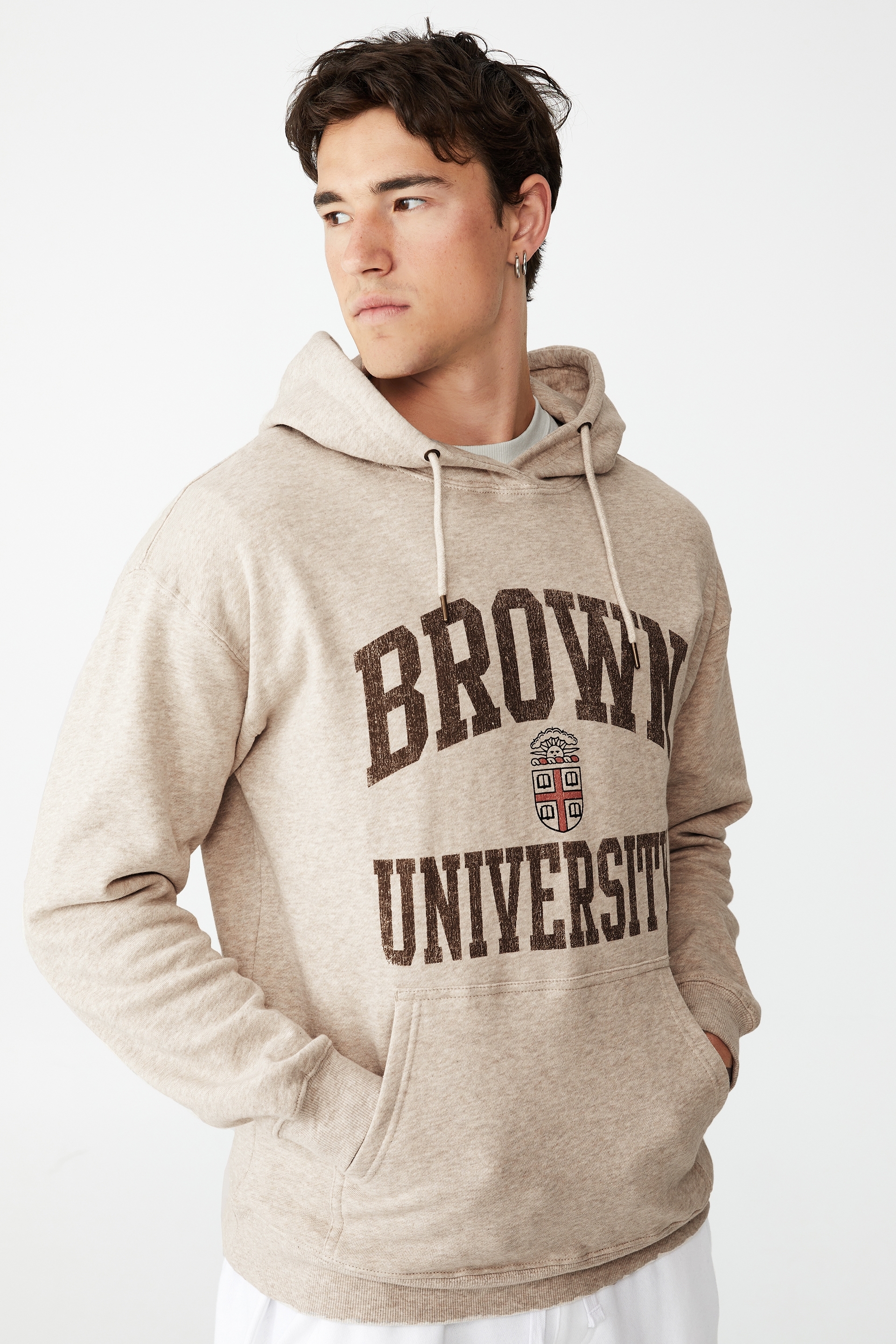 Cotton On Men - Special Edition Fleece Pullover - Lcn bro oatmeal marle/brown university