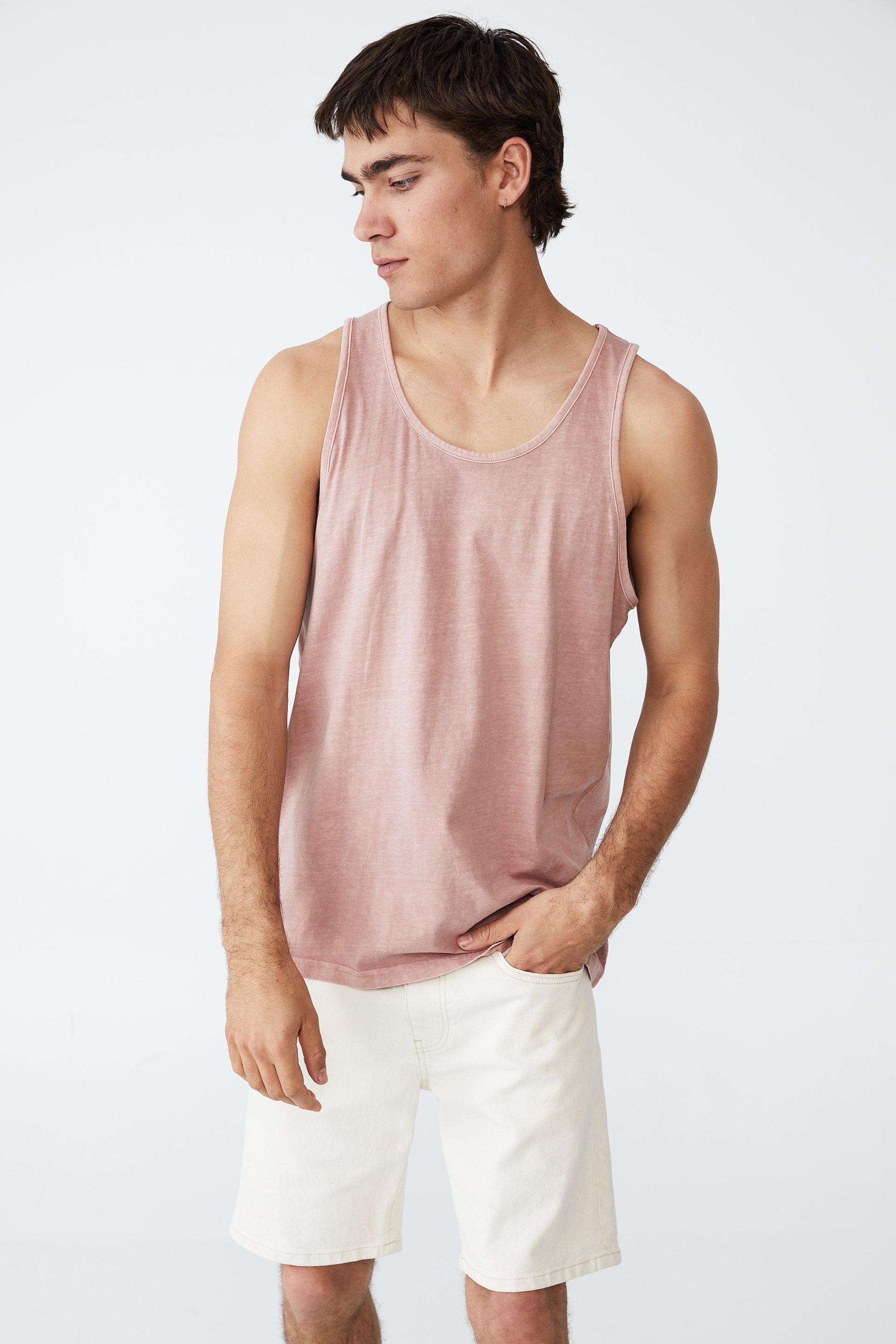 Cotton On Men - Vacation Tank - Plum washed