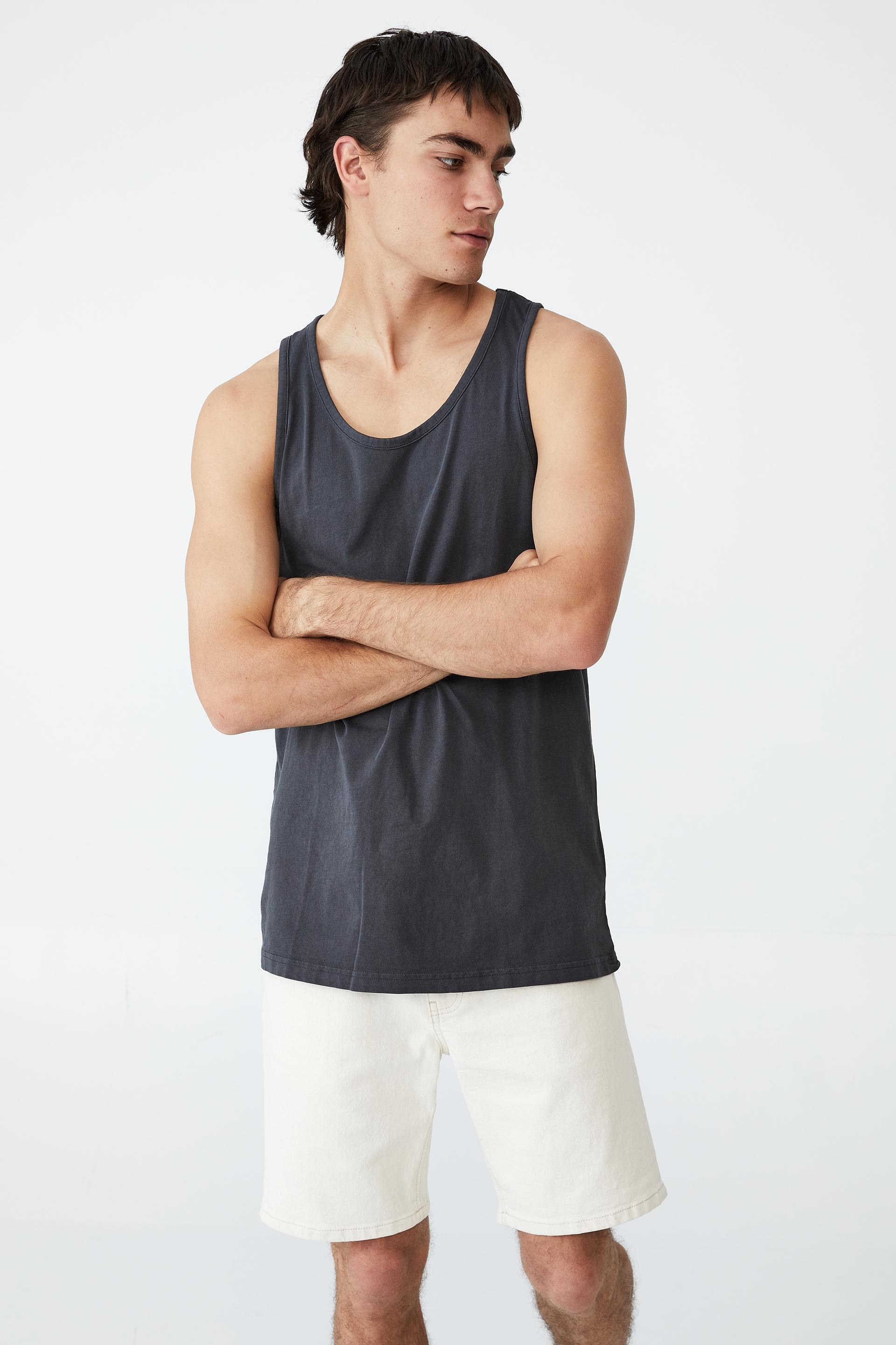 Cotton On Men - Vacation Tank - Faded slate washed